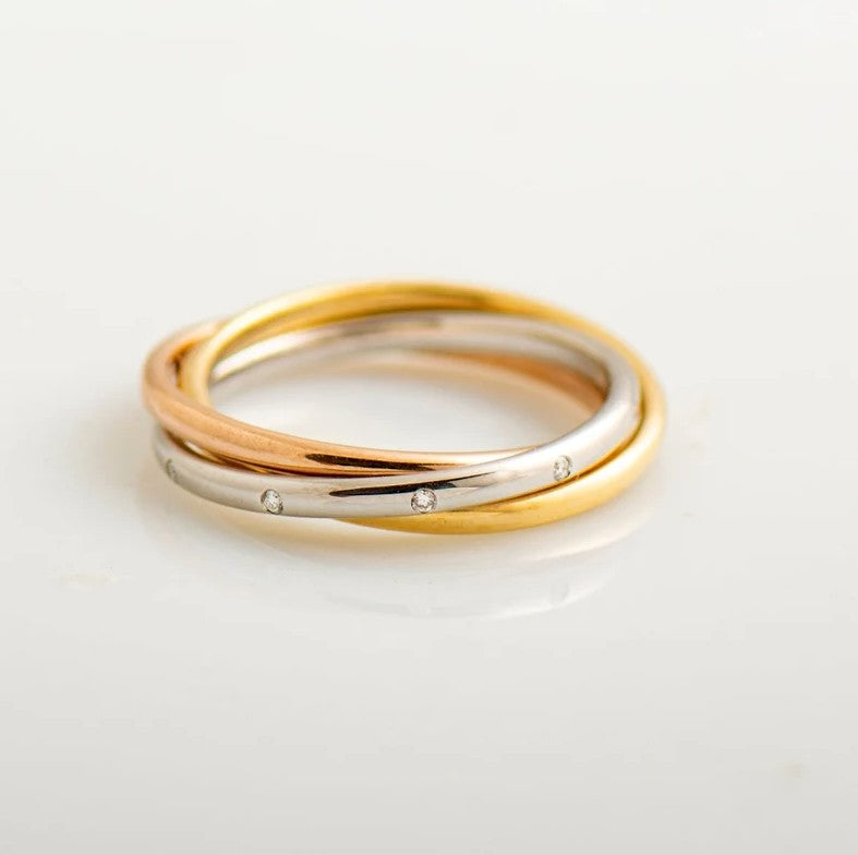 Three Tone Interlocking Ring