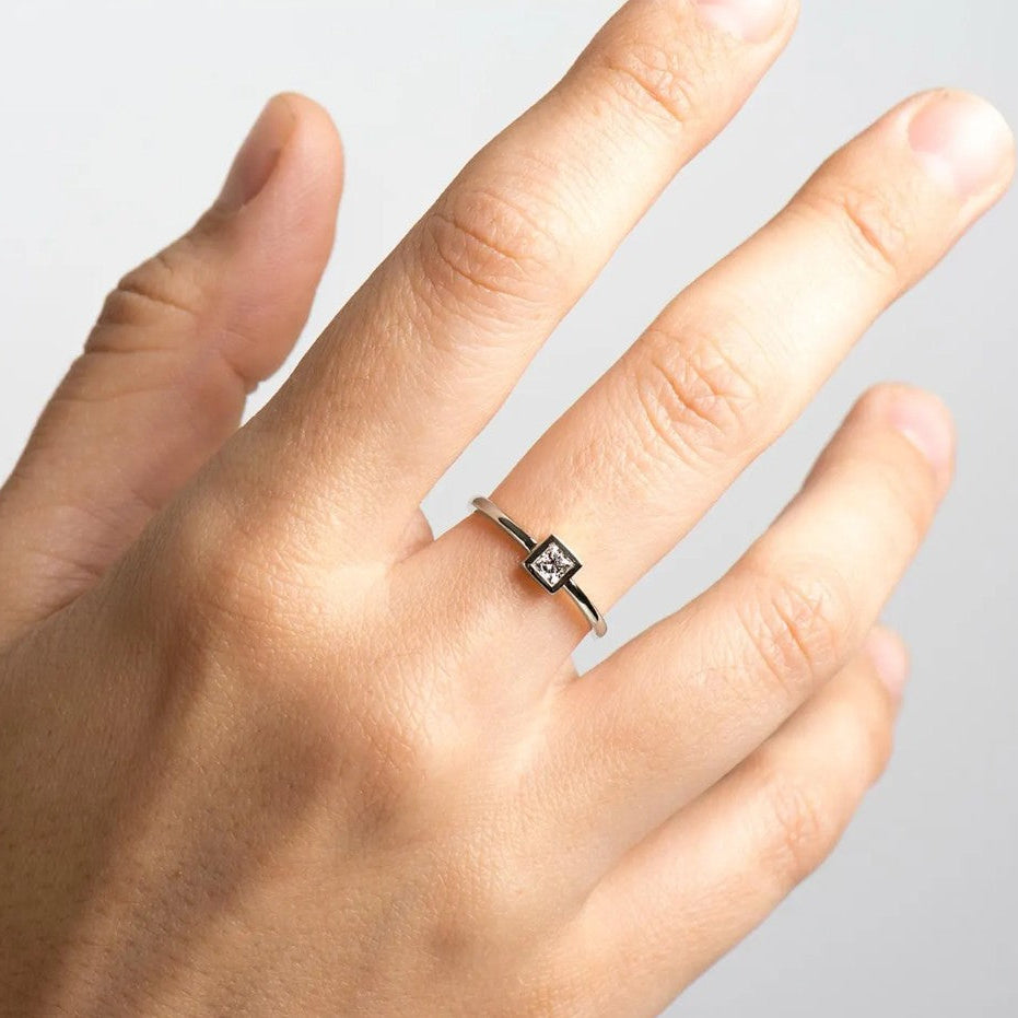 Matte textured Engagement Ring