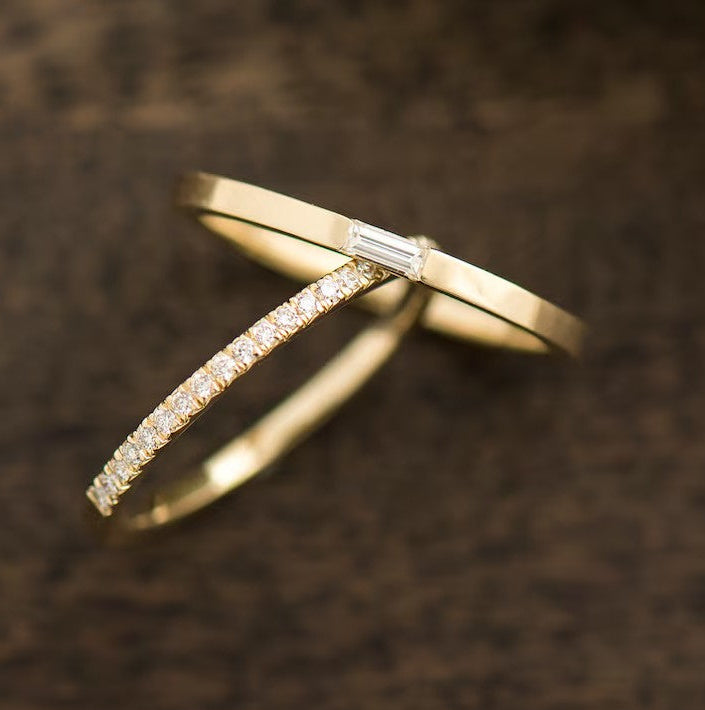 Minimal Engagement Rings Set