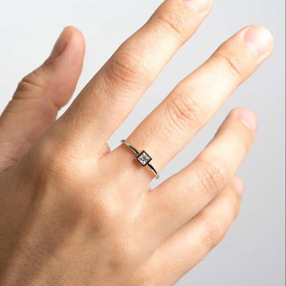 Matte textured Engagement Ring