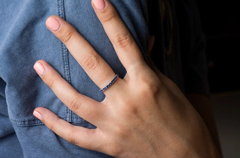 Pave Blue Sapphire Ring