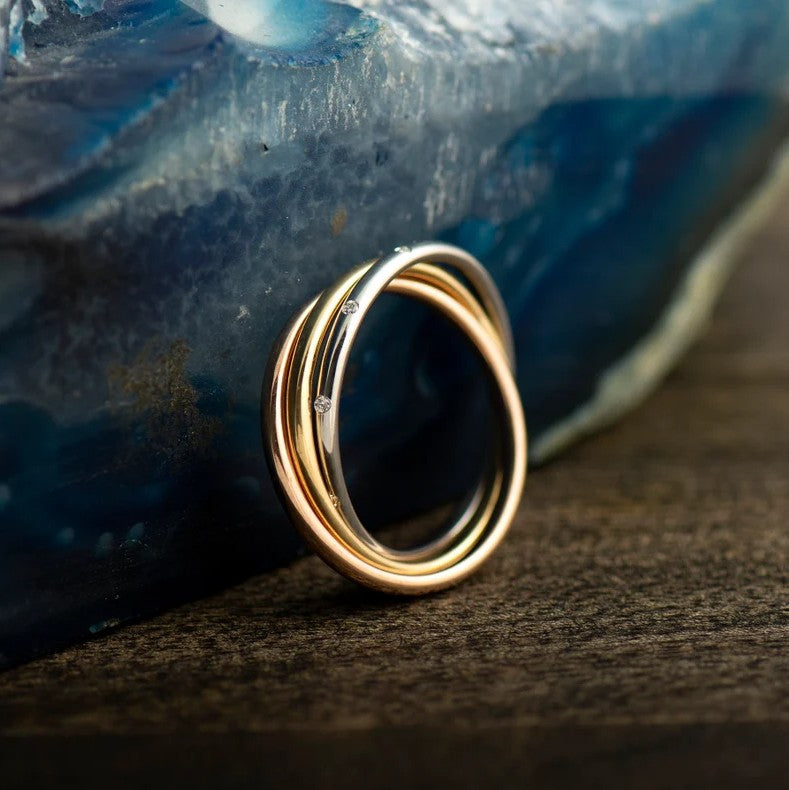 Three Tone Interlocking Ring