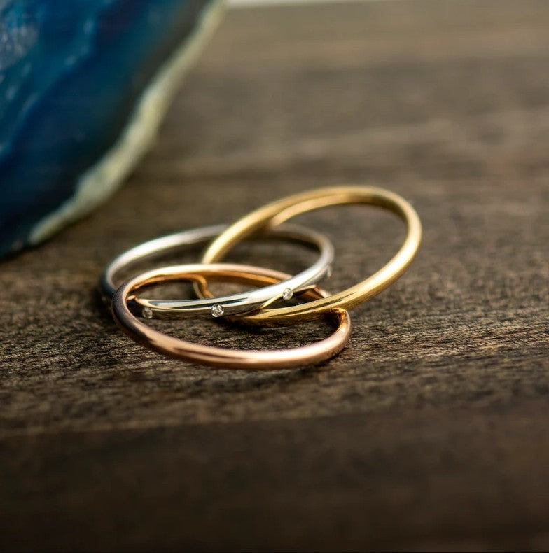 Three Tone Interlocking Ring