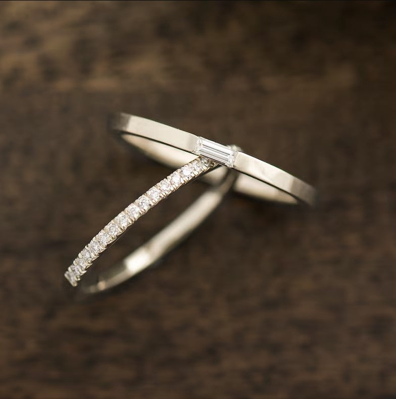 Minimal Engagement Rings Set
