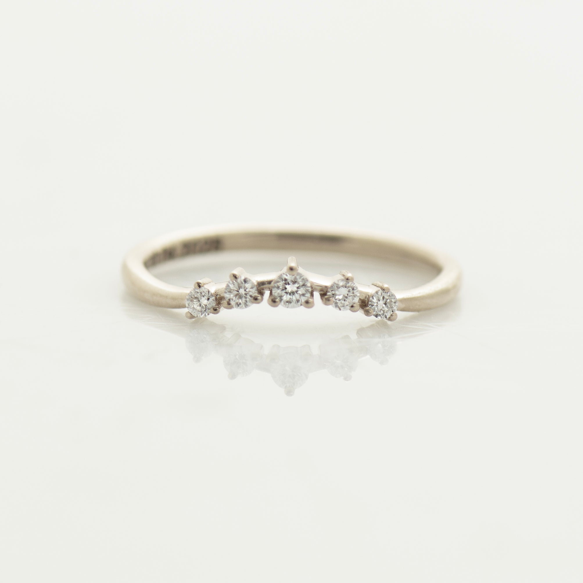 Curved Five Diamonds Matching Ring