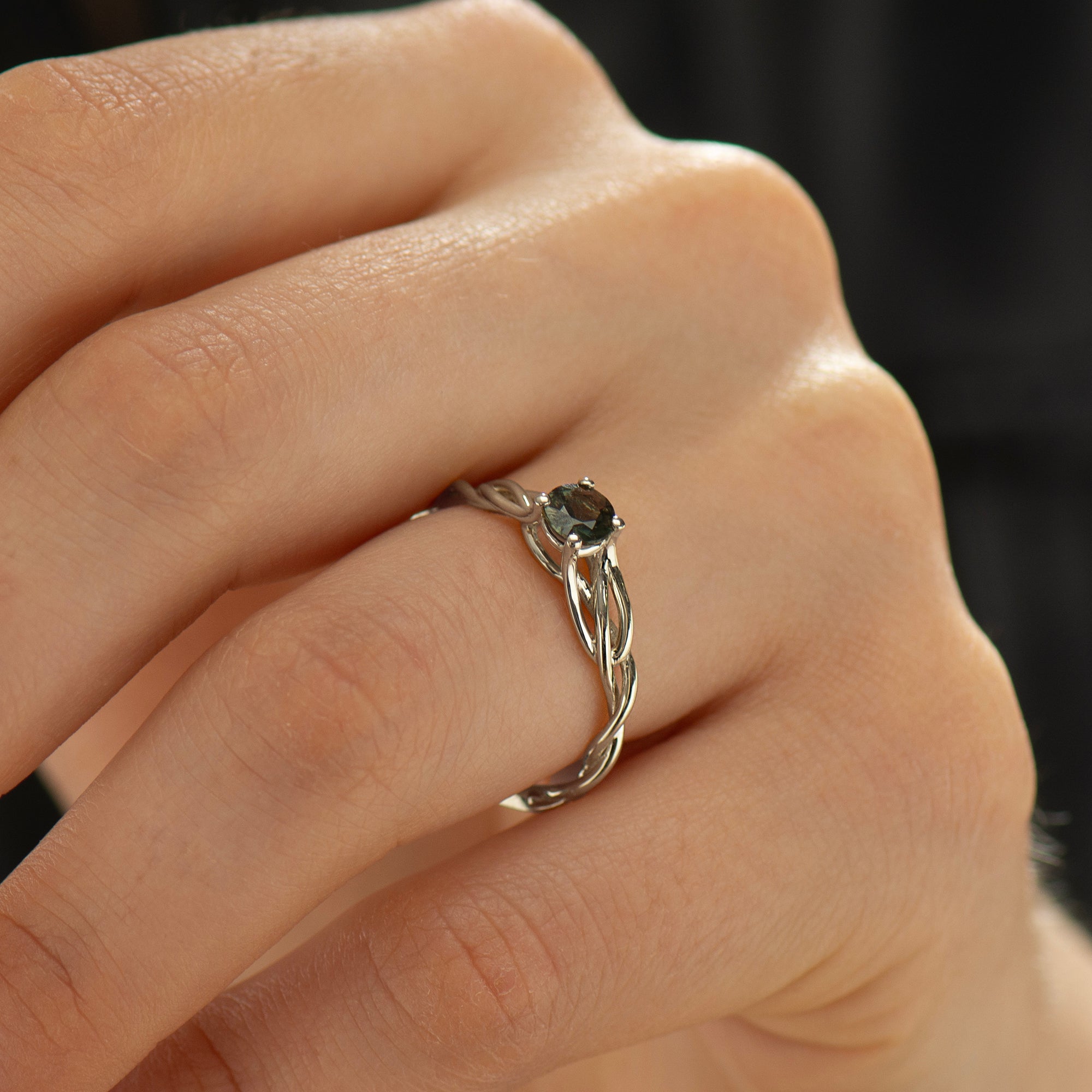 Celtic Green Sapphire Ring