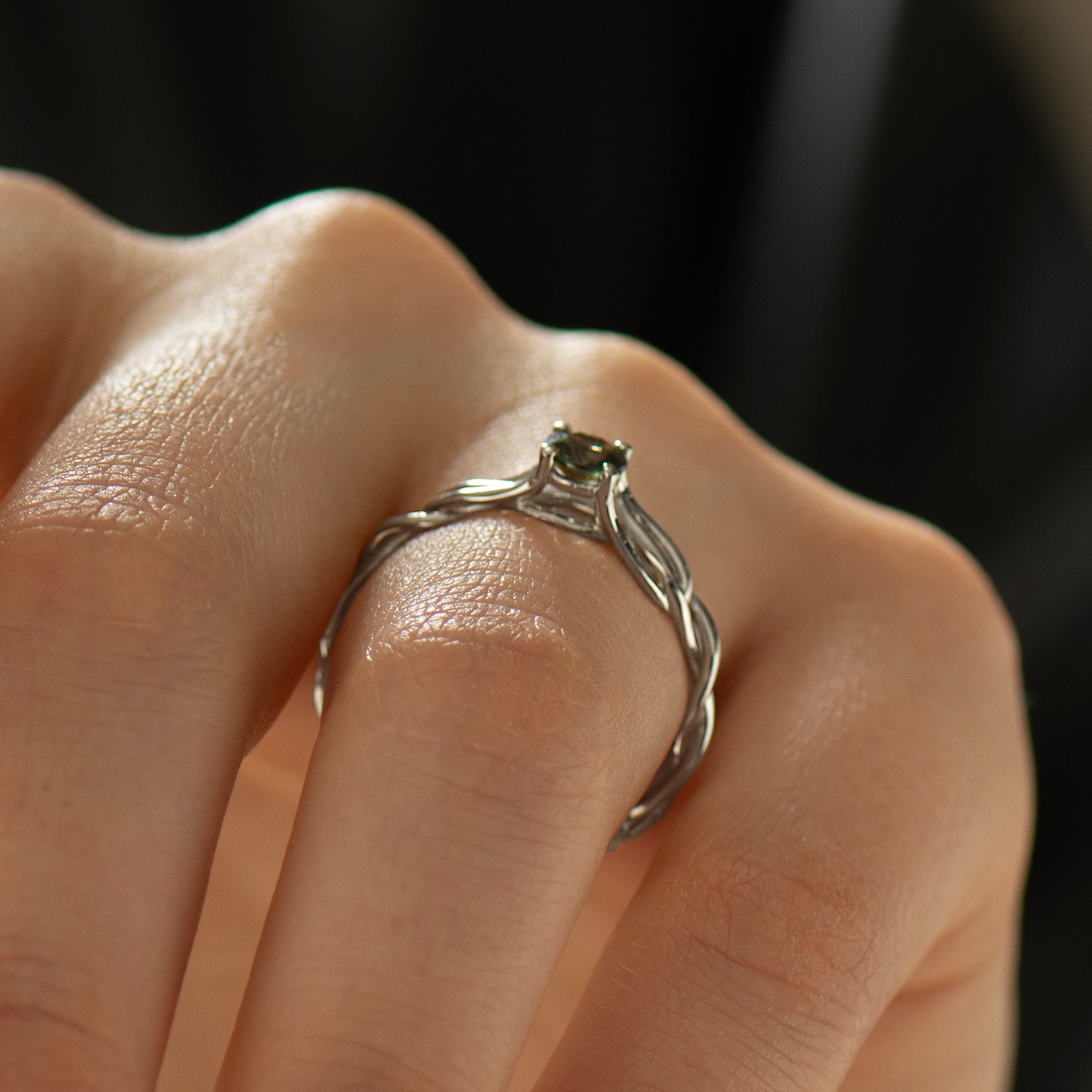 Celtic Green Sapphire Ring