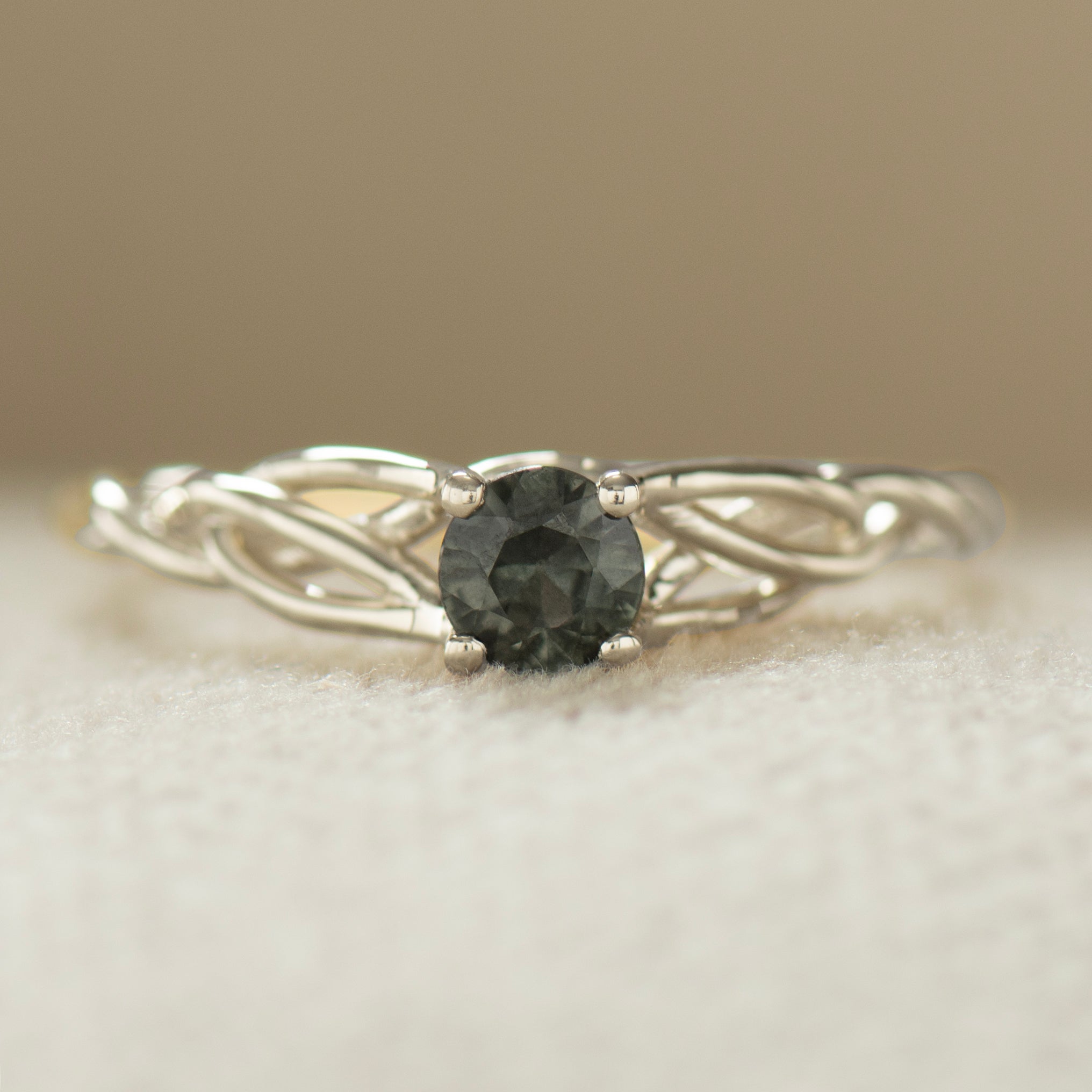 Celtic Green Sapphire Ring