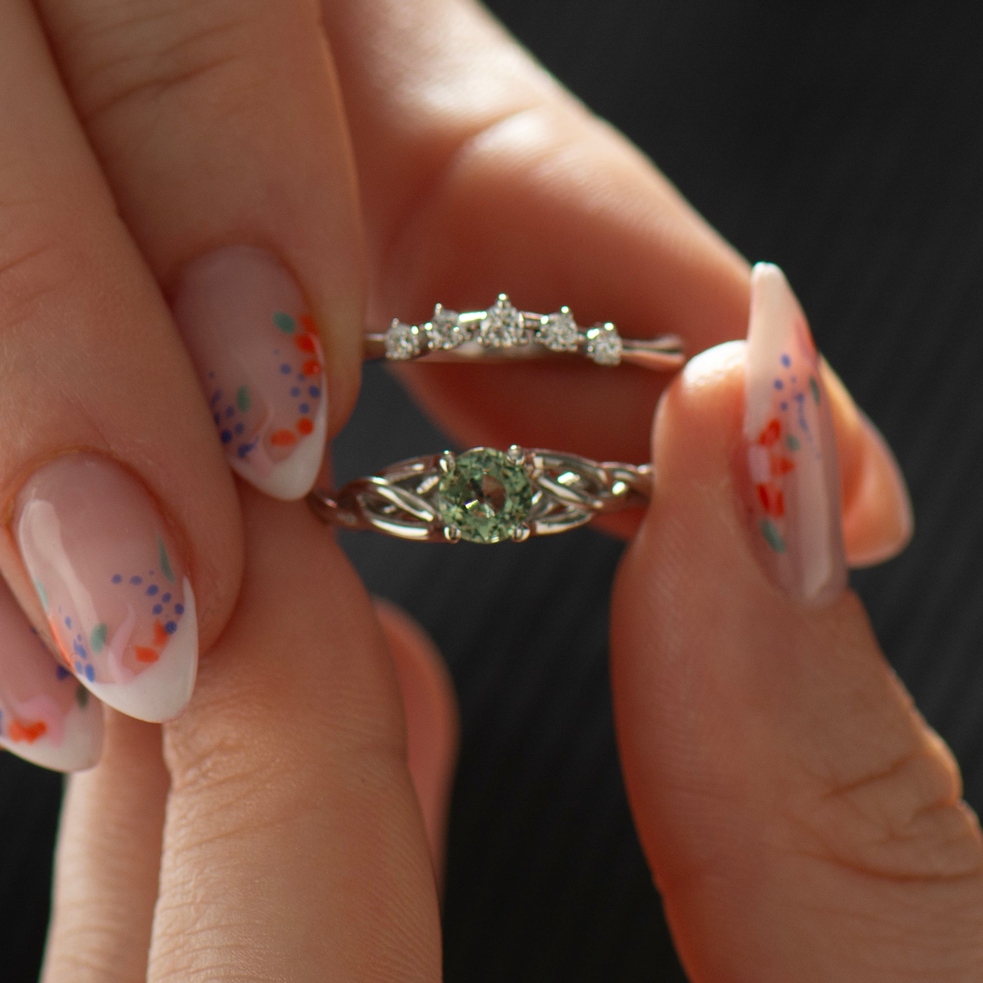 Celtic Mint Green Sapphire Set