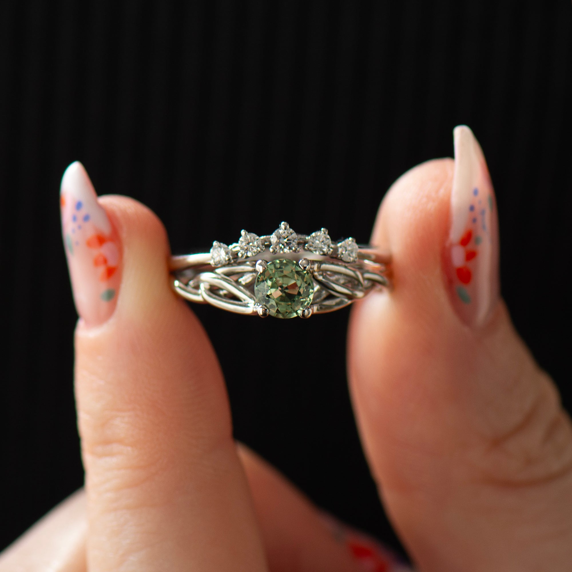 Celtic Mint Green Sapphire Set