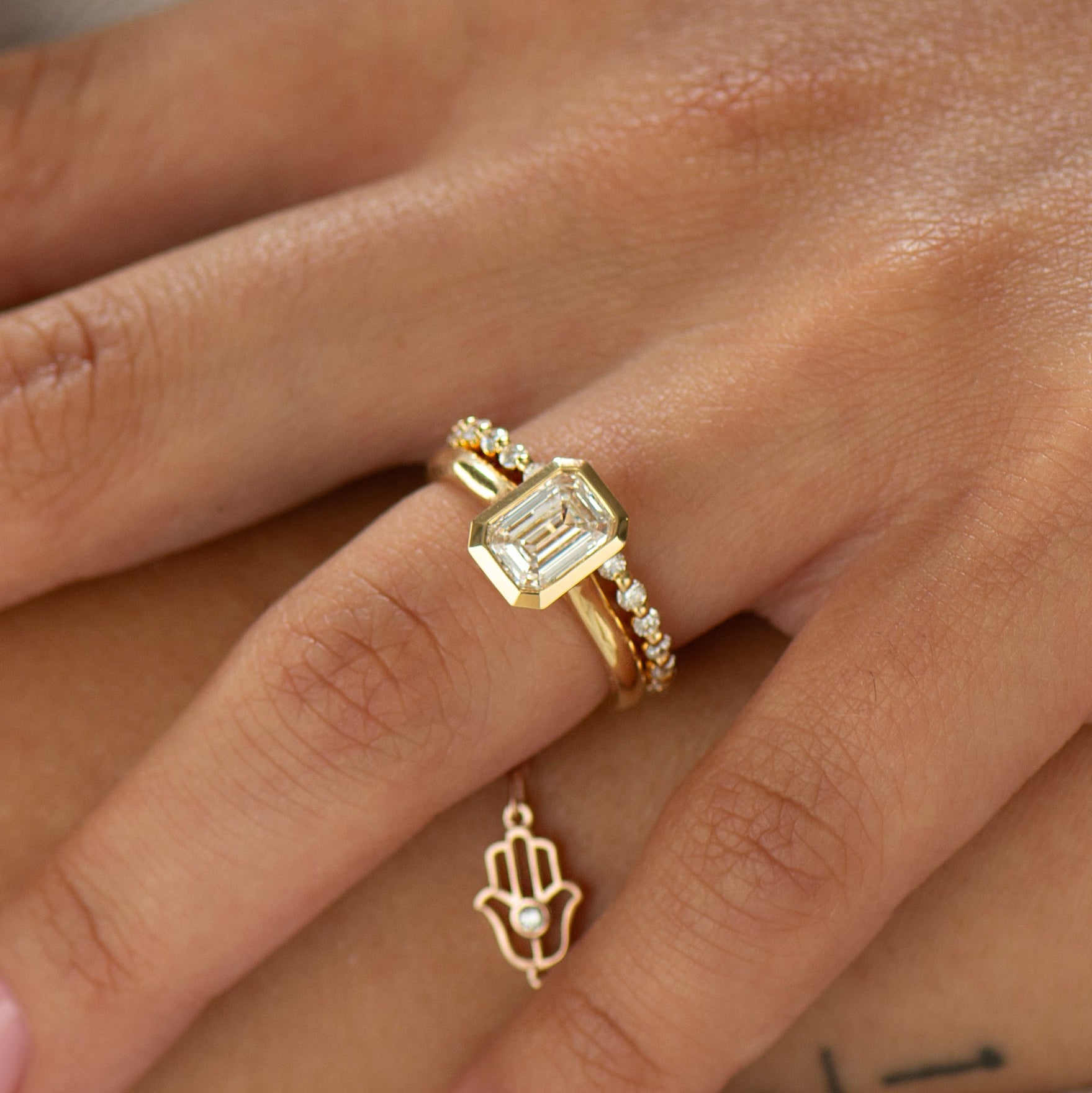 Emerald Cut Diamond Ring Set