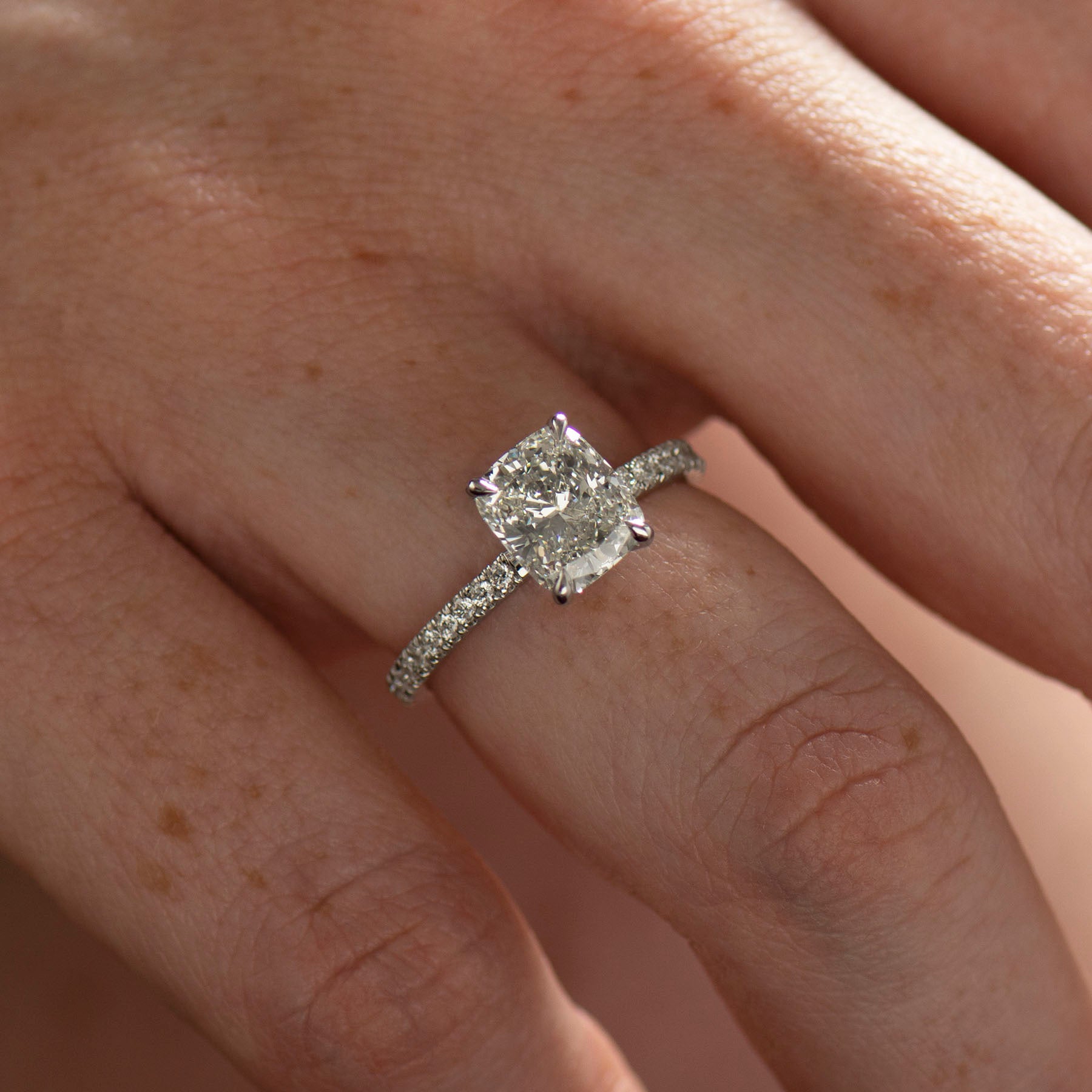 Elongated Cushion Engagement Ring
