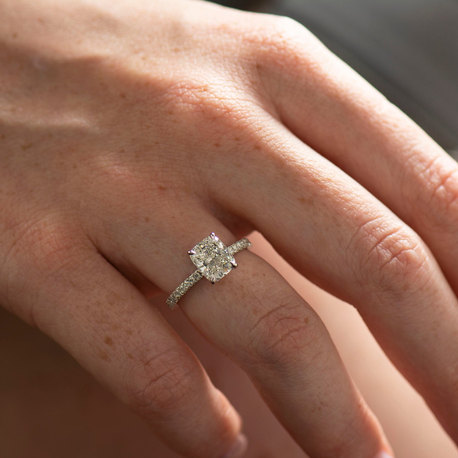 Elongated Cushion Engagement Ring