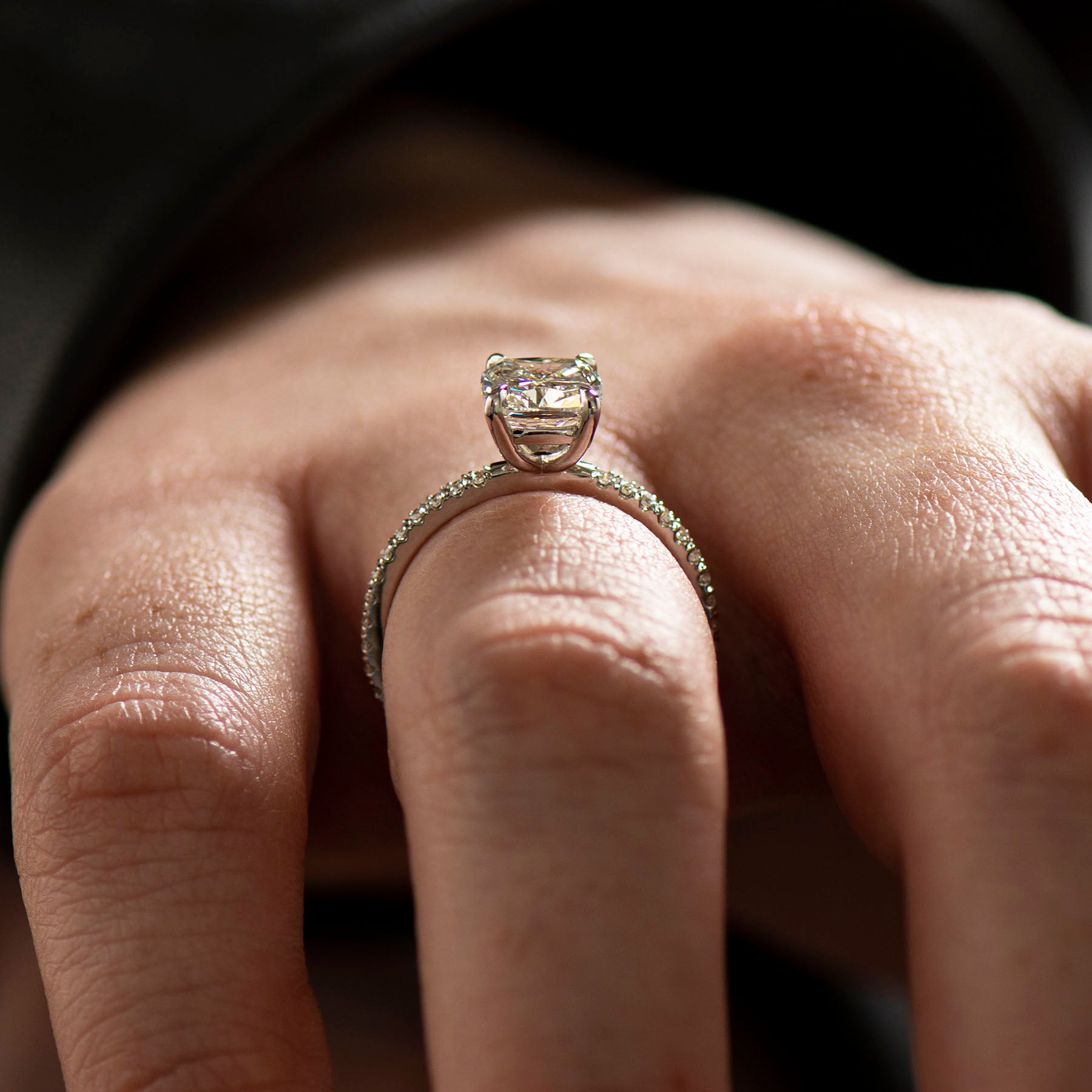 Elongated Cushion Engagement Ring