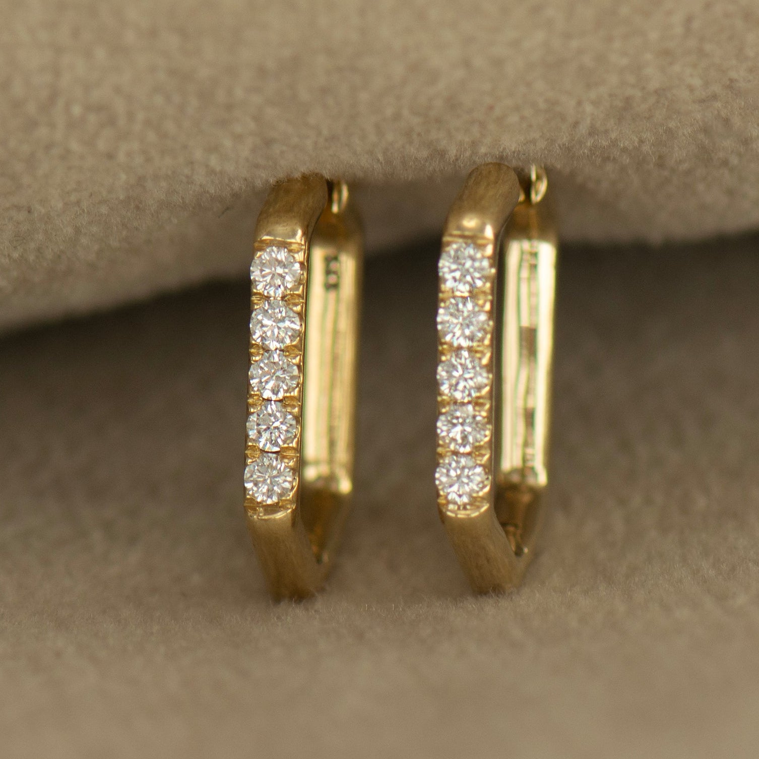 Hexagonal Diamond Earrings