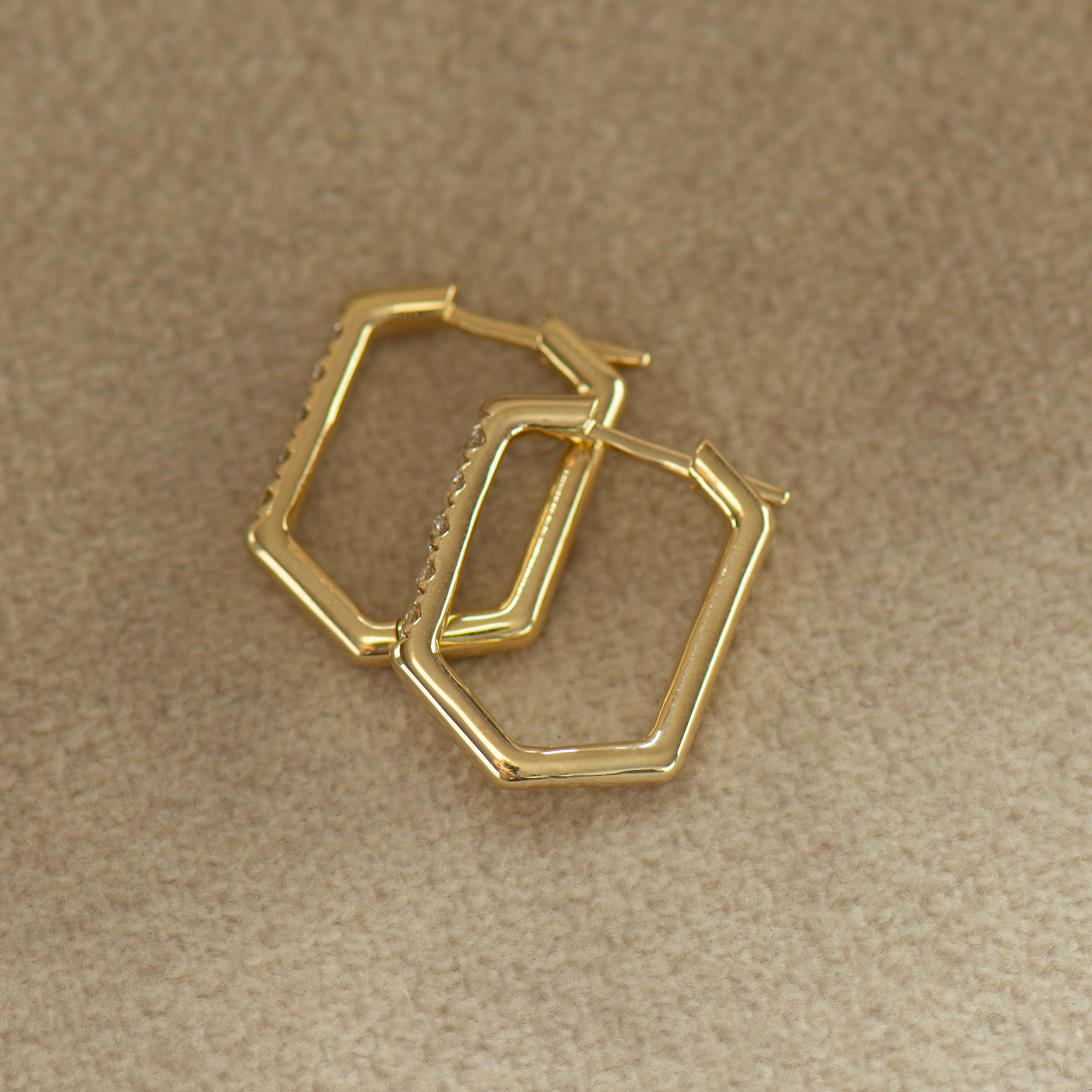 Hexagonal Diamond Earrings