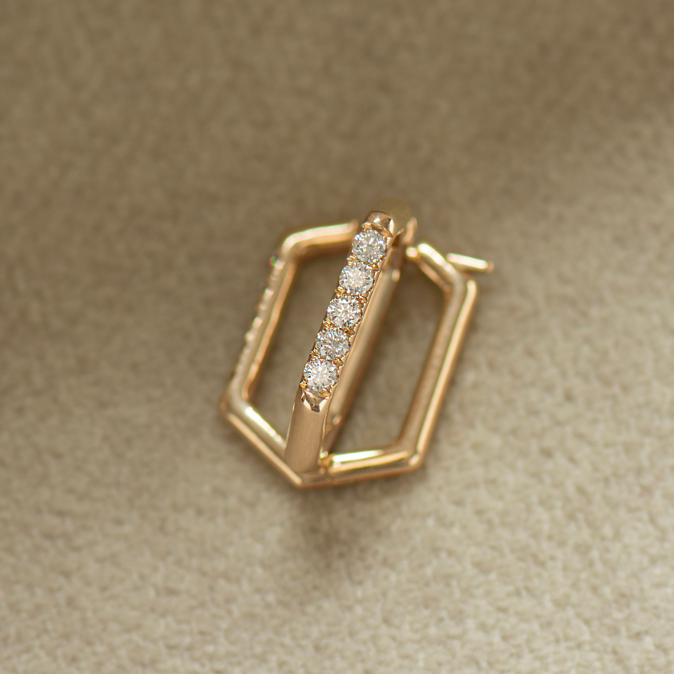Hexagonal Diamond Earrings