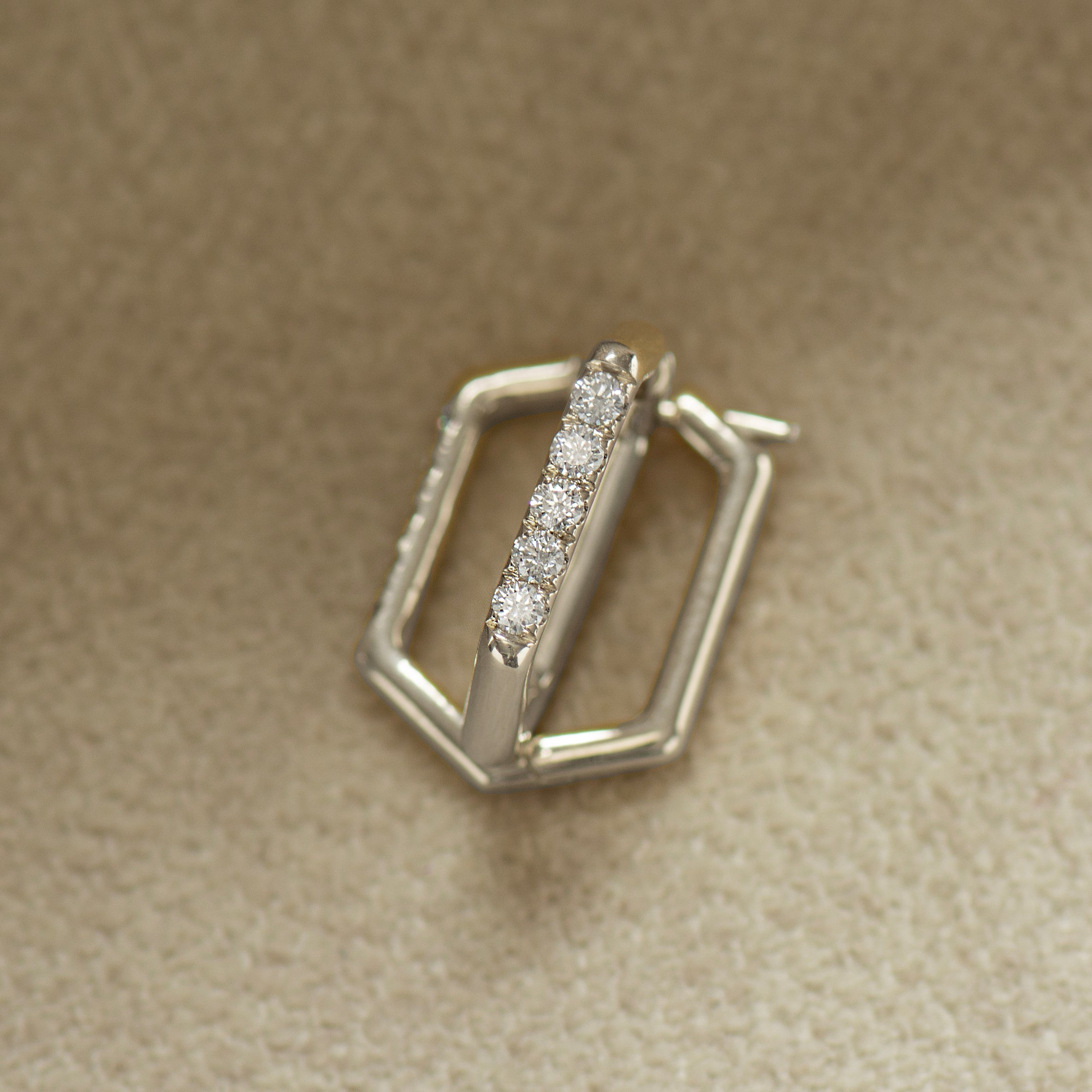 Hexagonal Diamond Earrings