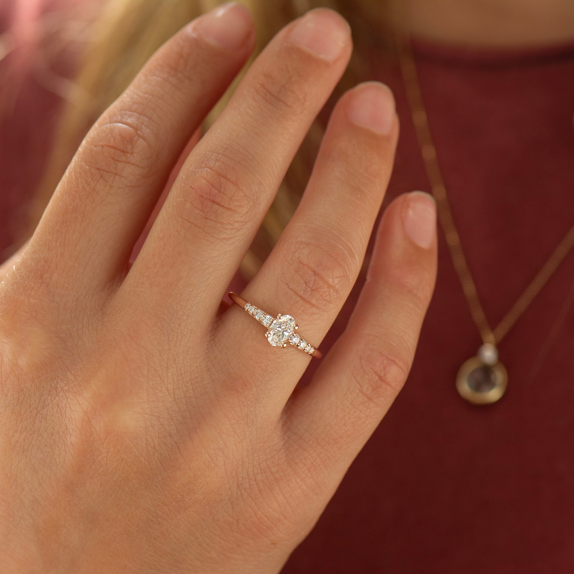 Delicate Tapered Oval Ring