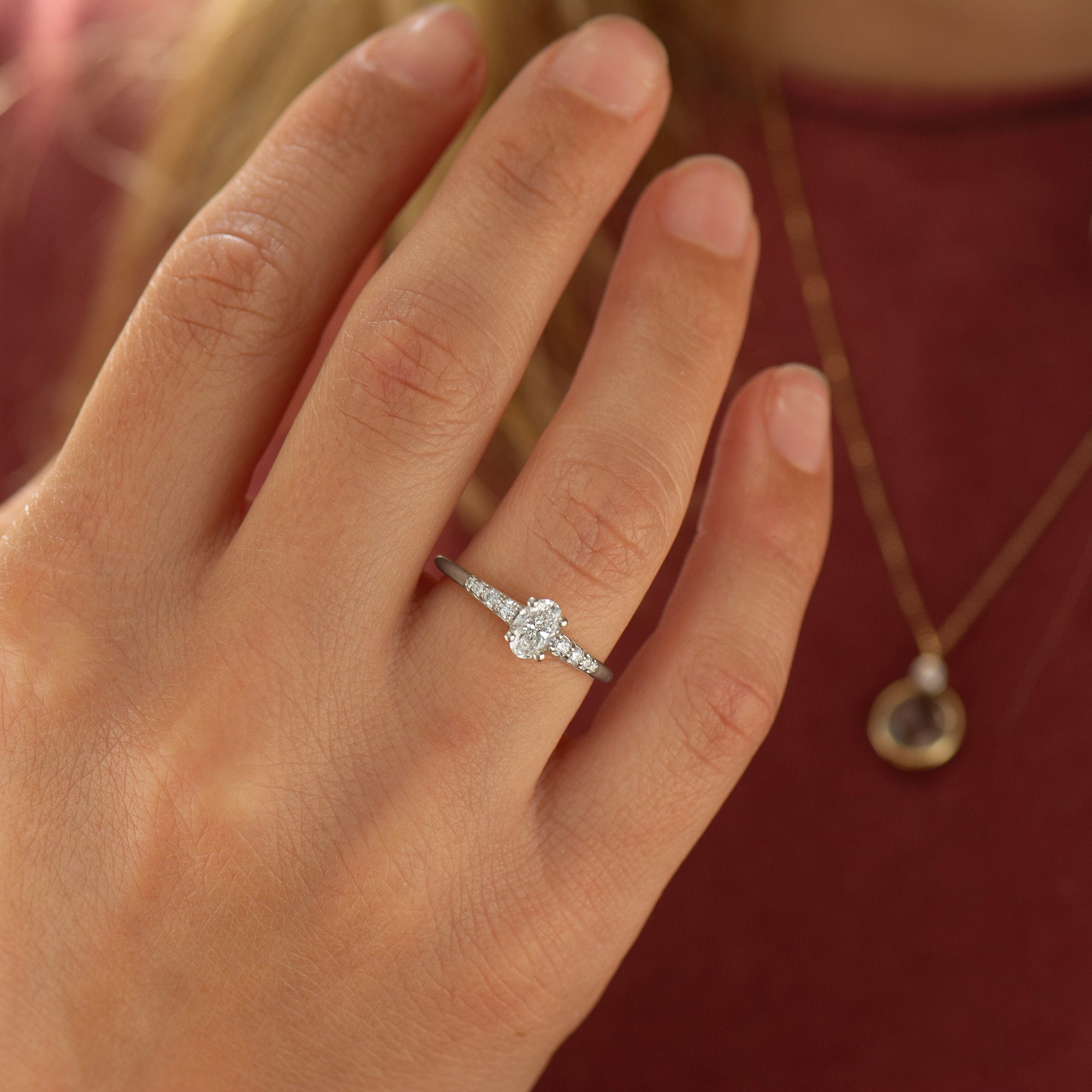 Delicate Tapered Oval Ring