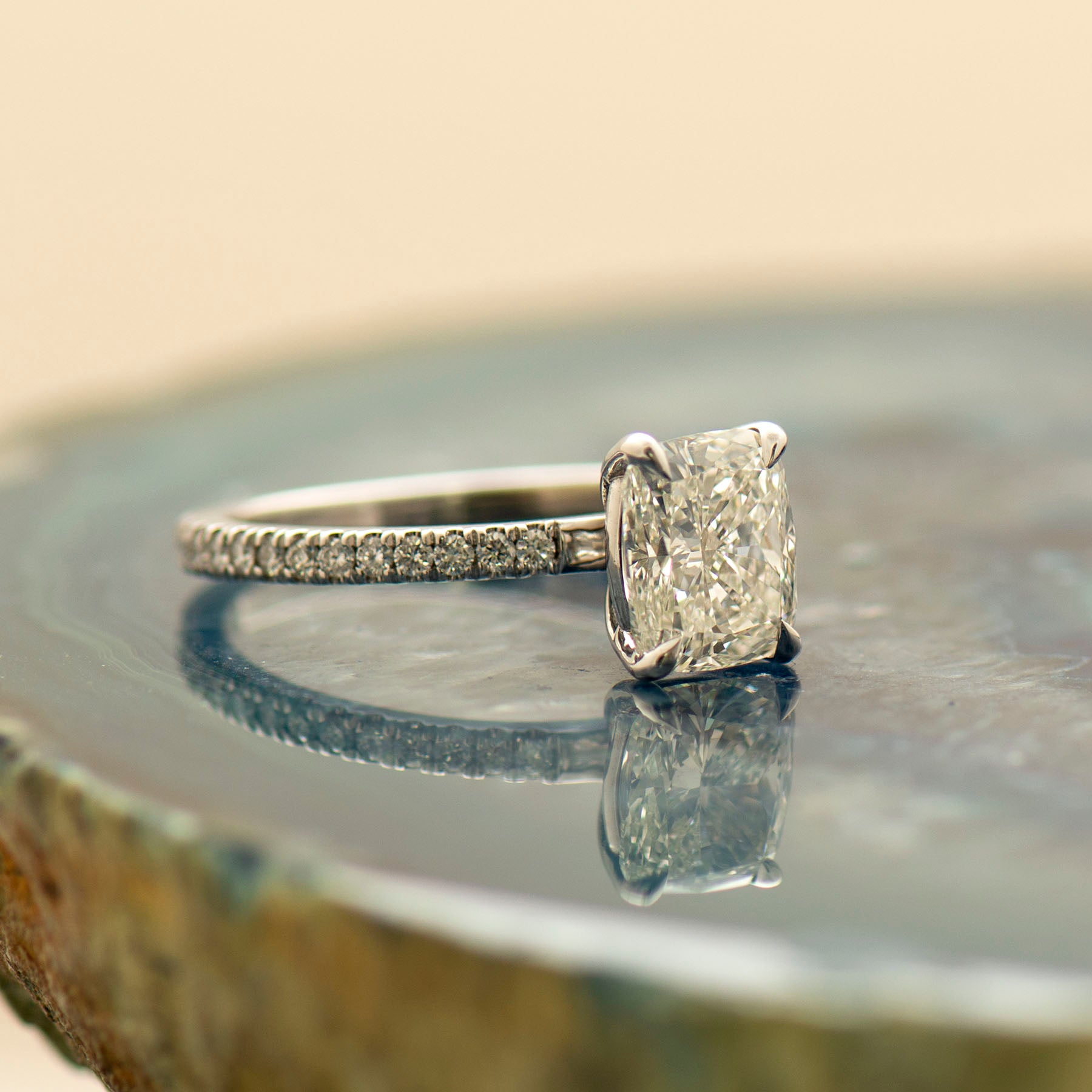 Elongated Cushion Engagement Ring