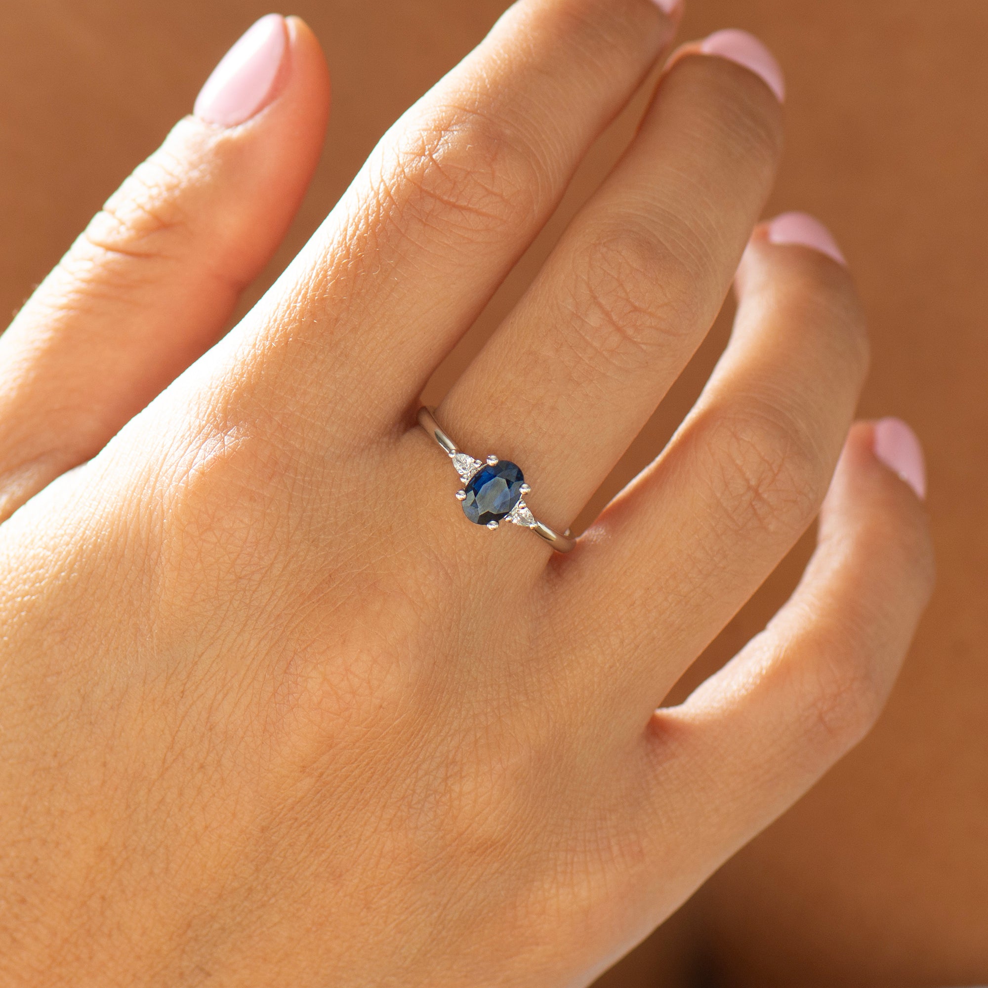 Dark Blue Sapphire Ring Set