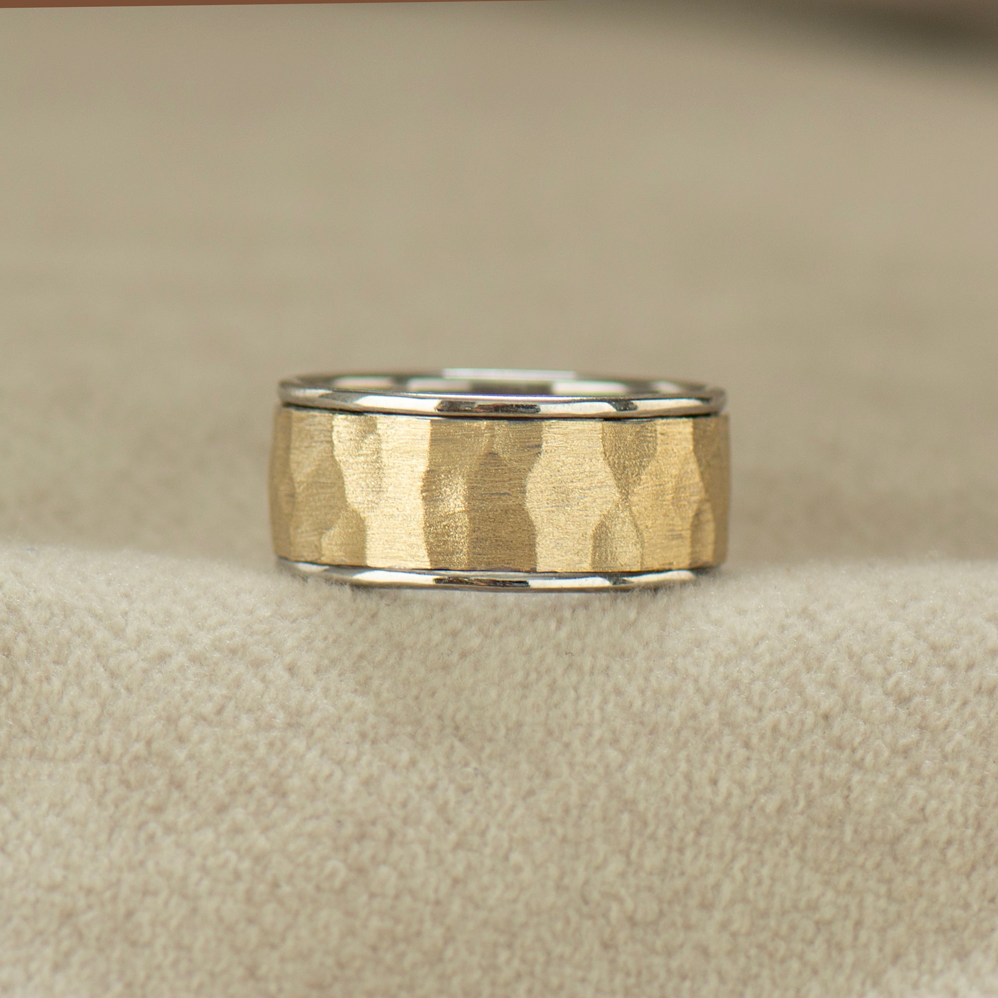 10MM Wide Hammered Men's Ring
