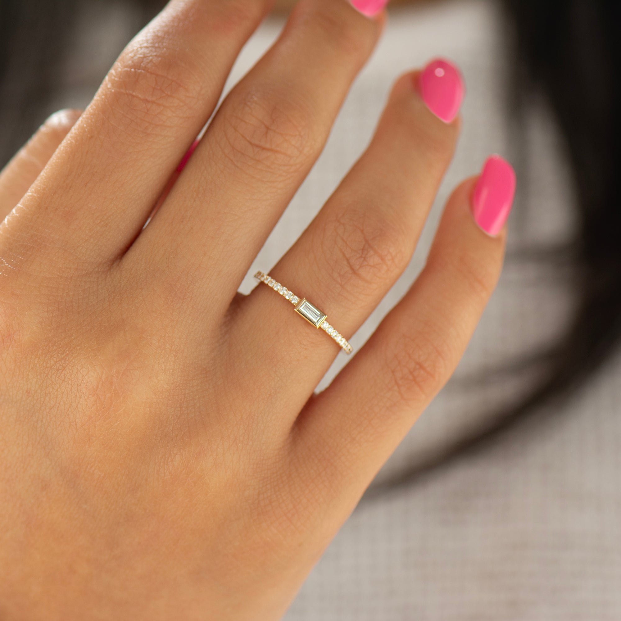 Bezel Baguette Diamond Ring