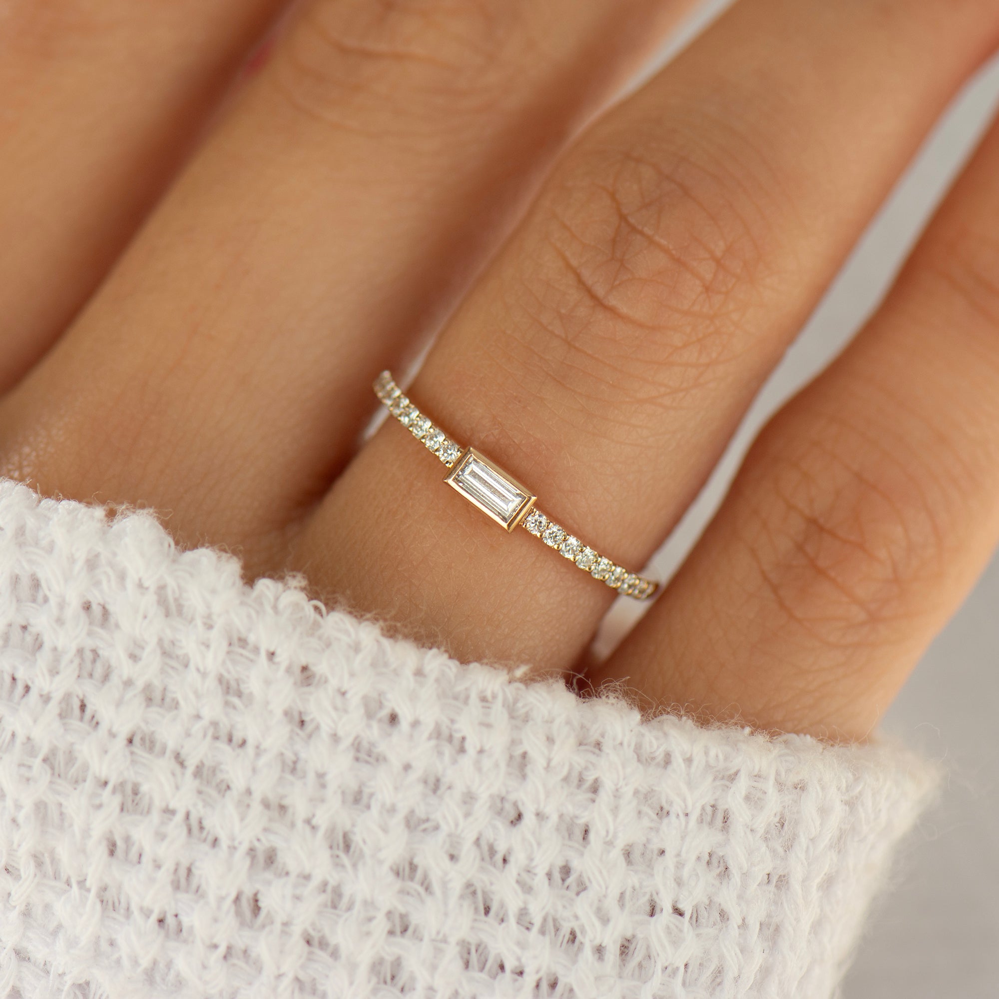 Bezel Baguette Diamond Ring