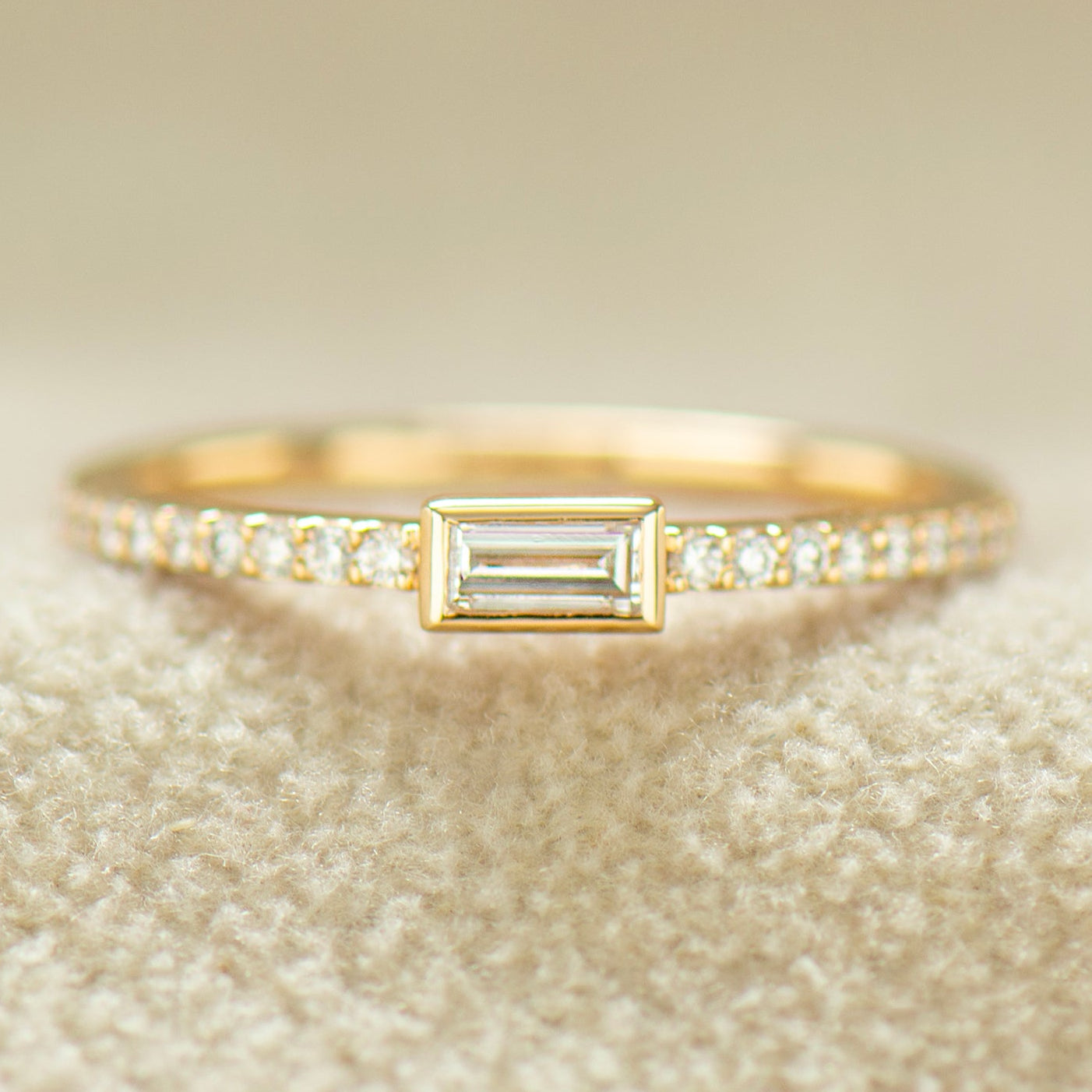 Bezel Baguette Diamond Ring