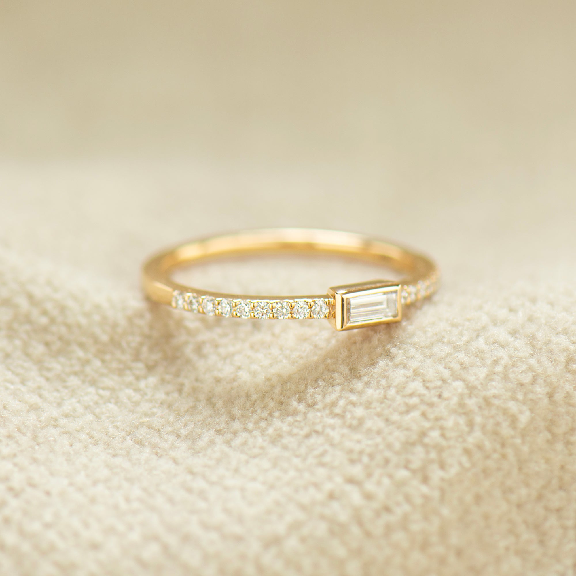 Bezel Baguette Diamond Ring