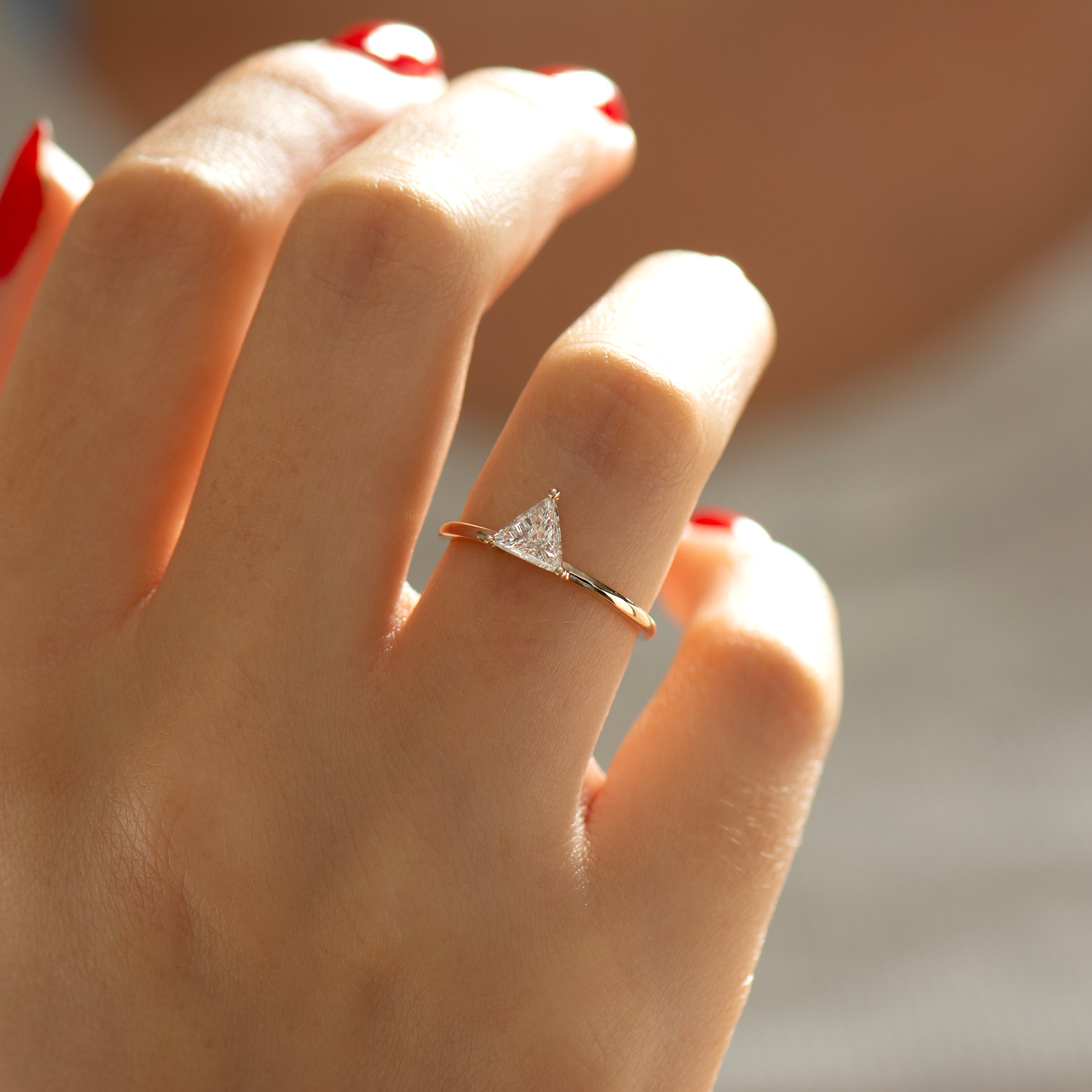 Triangle Engagement Ring