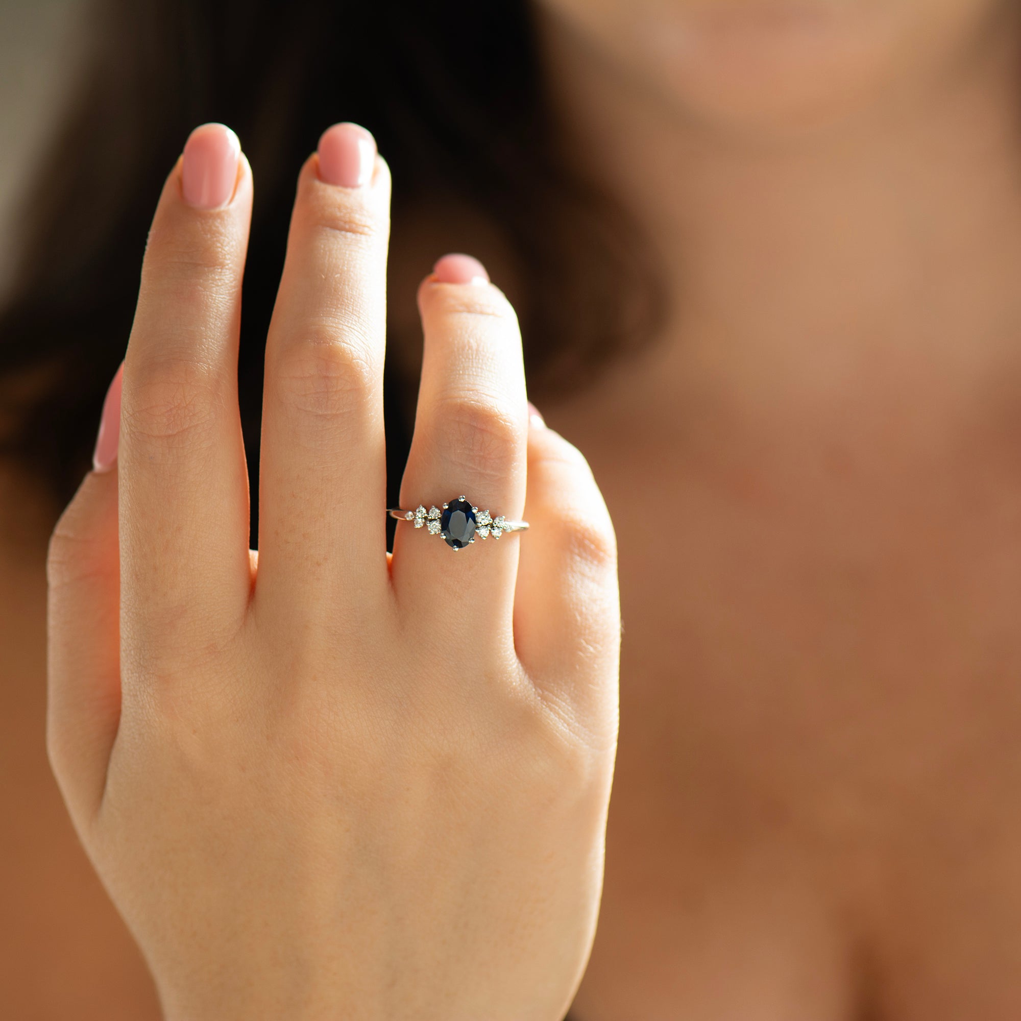 Blue Sapphire Engagement Ring