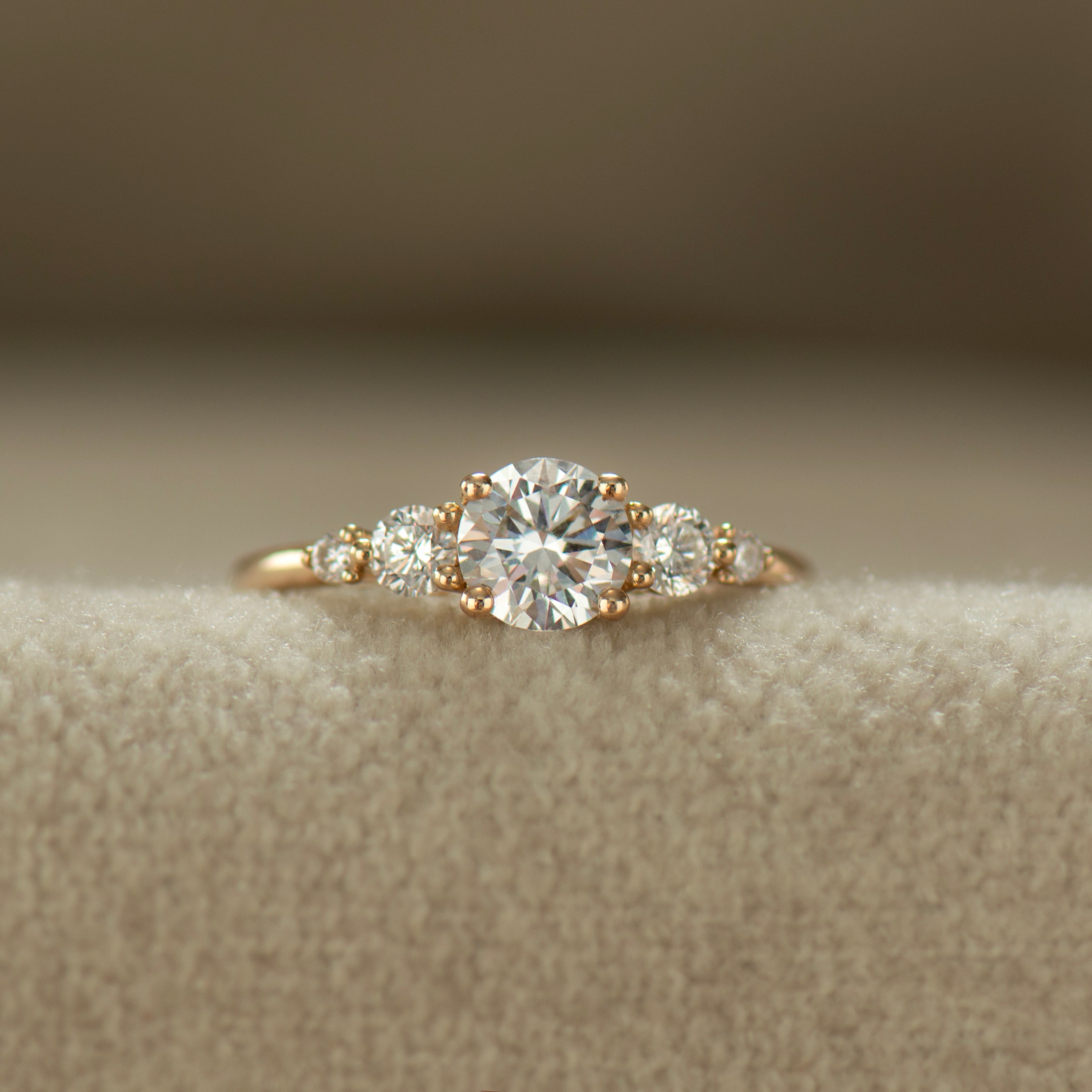 Five Diamonds Engagement Ring