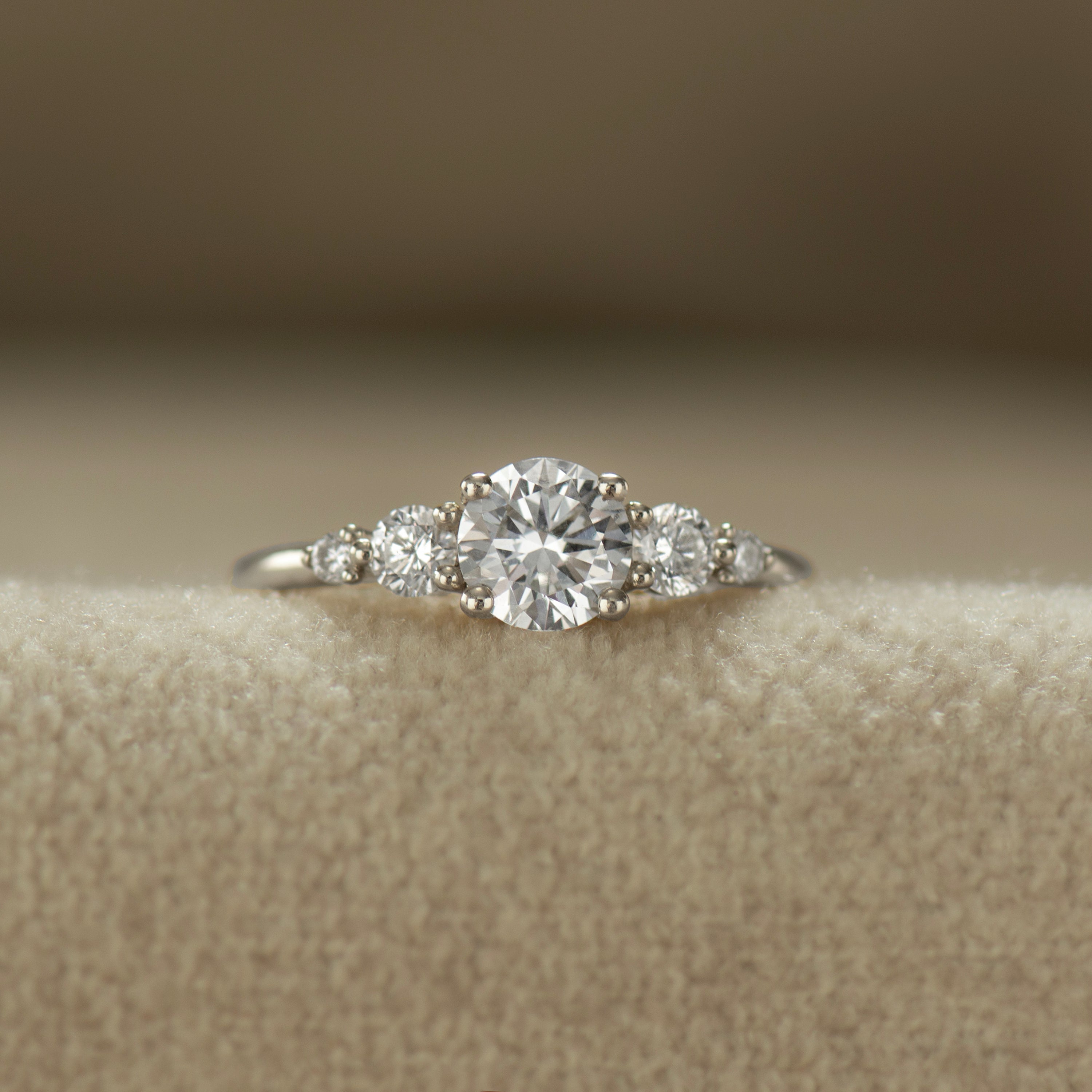 Five Diamonds Engagement Ring