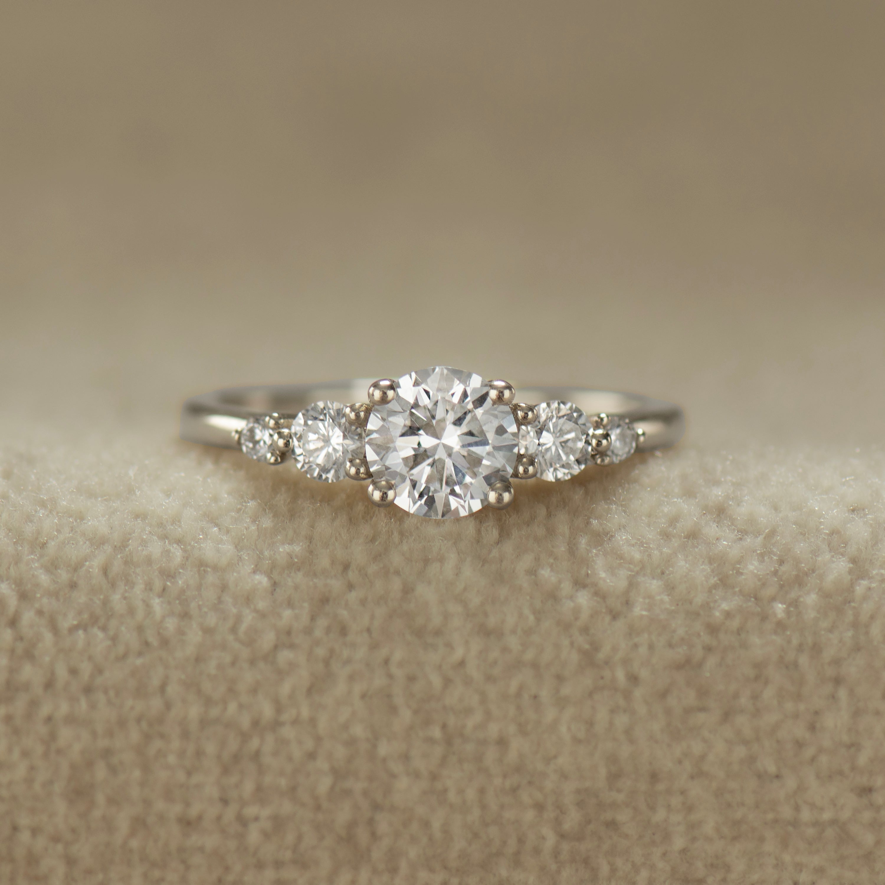 Five Diamonds Engagement Ring