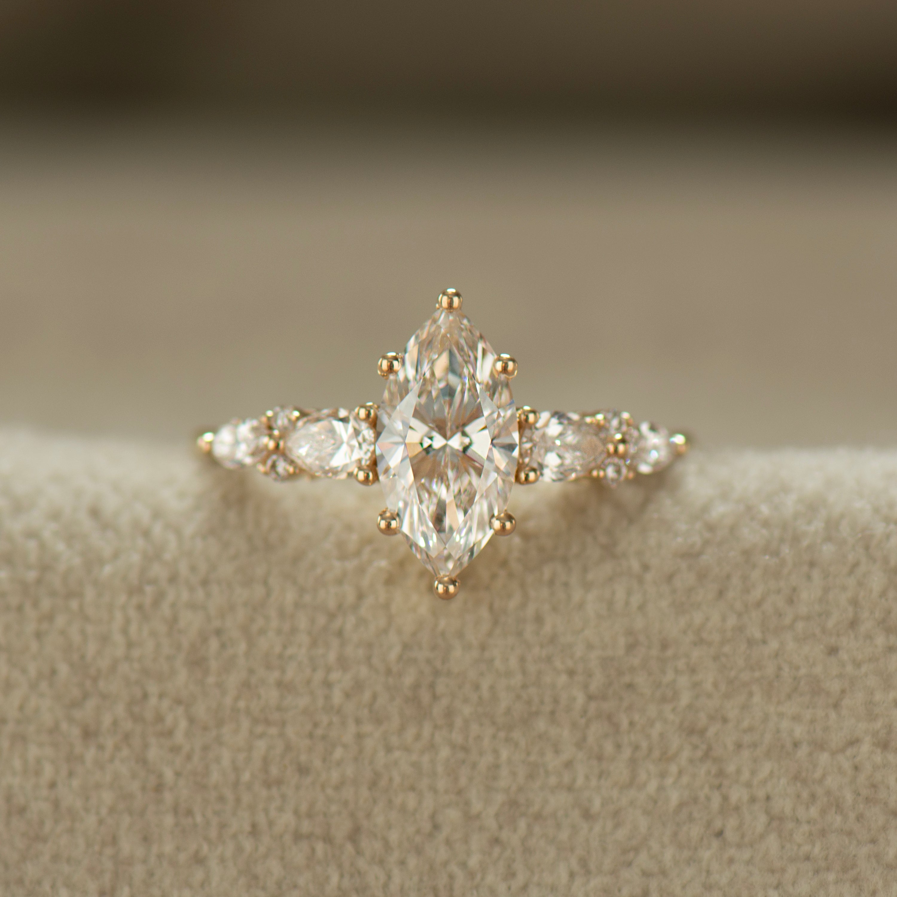 Marquise Lab Diamond Engagement Ring