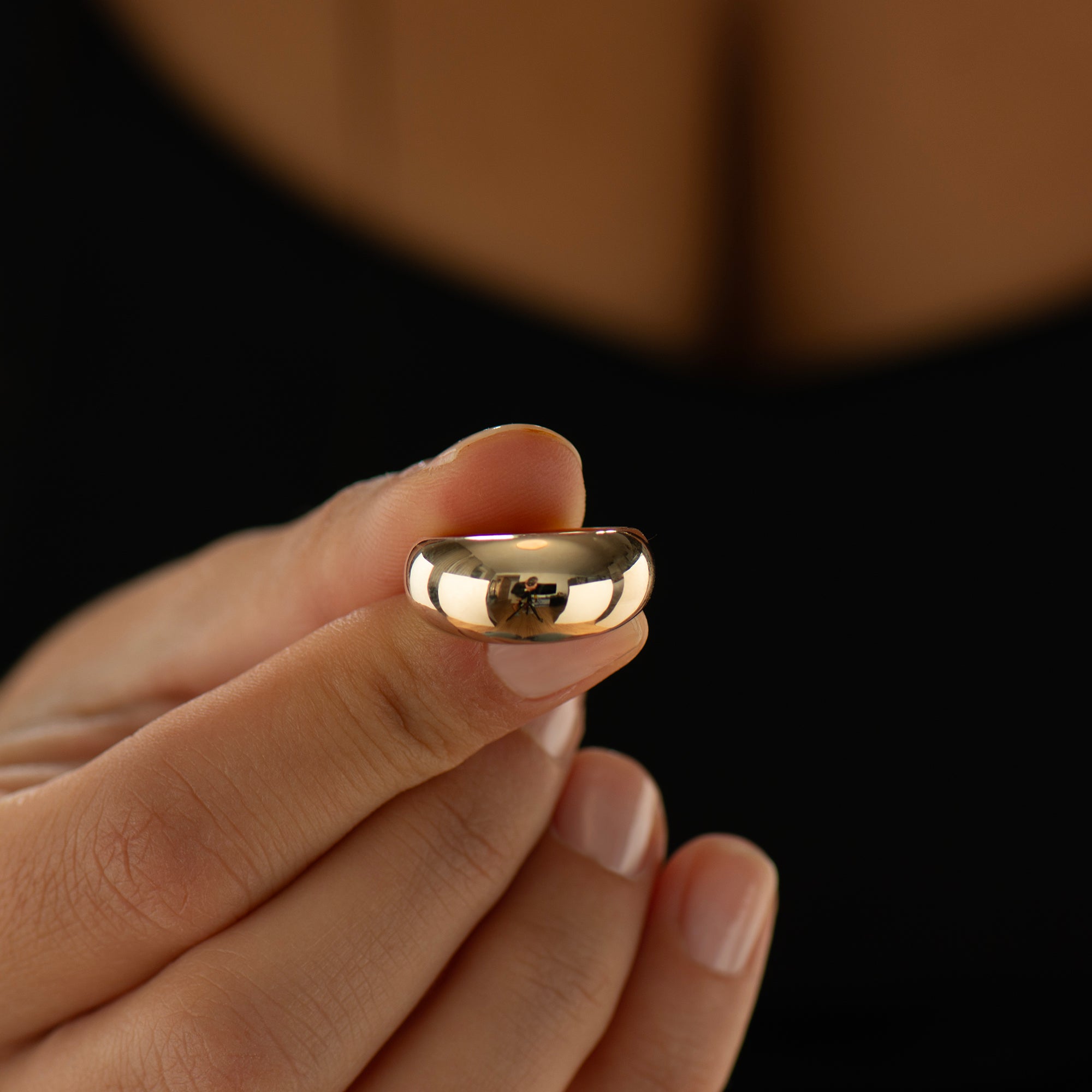 Plain Bombe Statement Ring