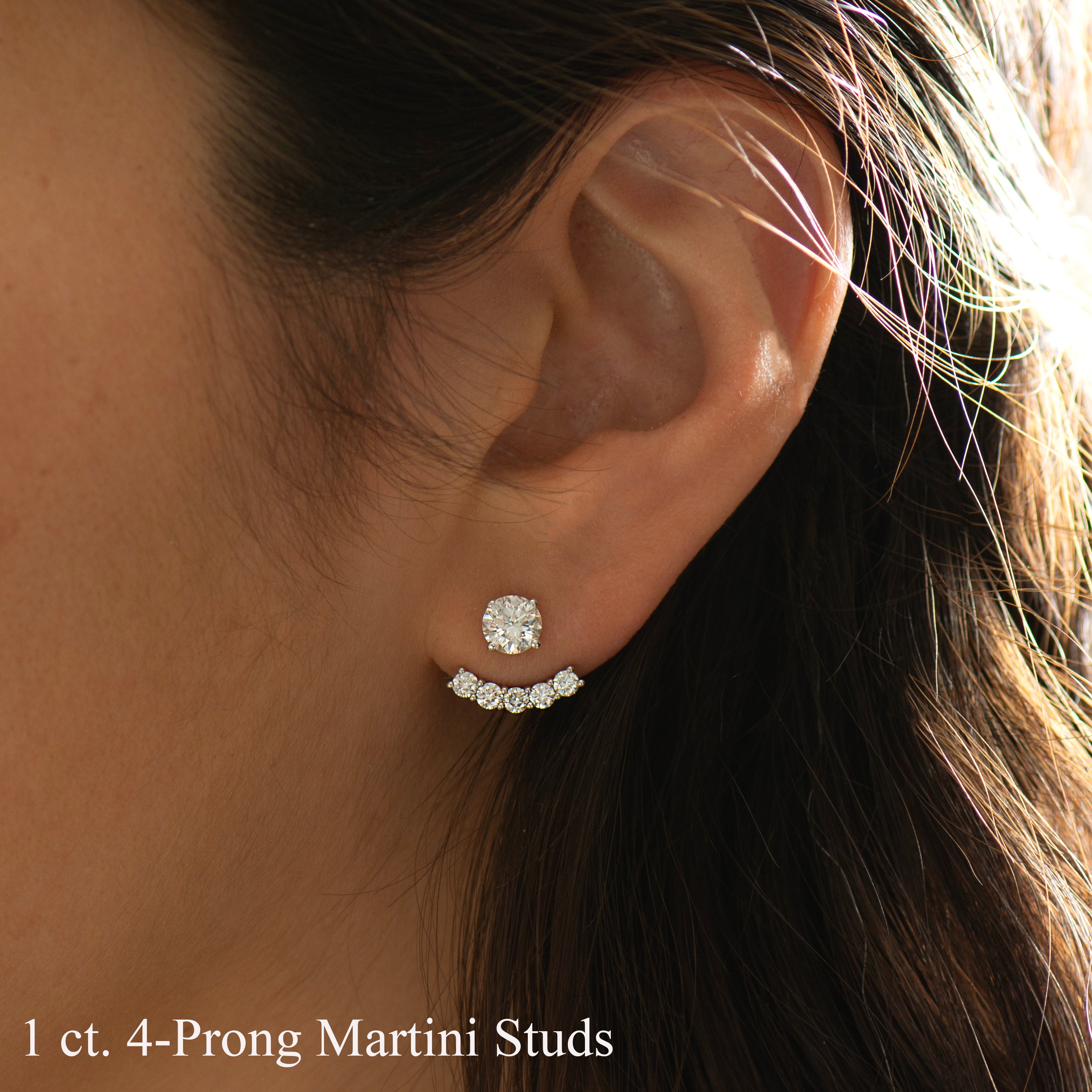 5 Diamonds Ear Jacket Earrings