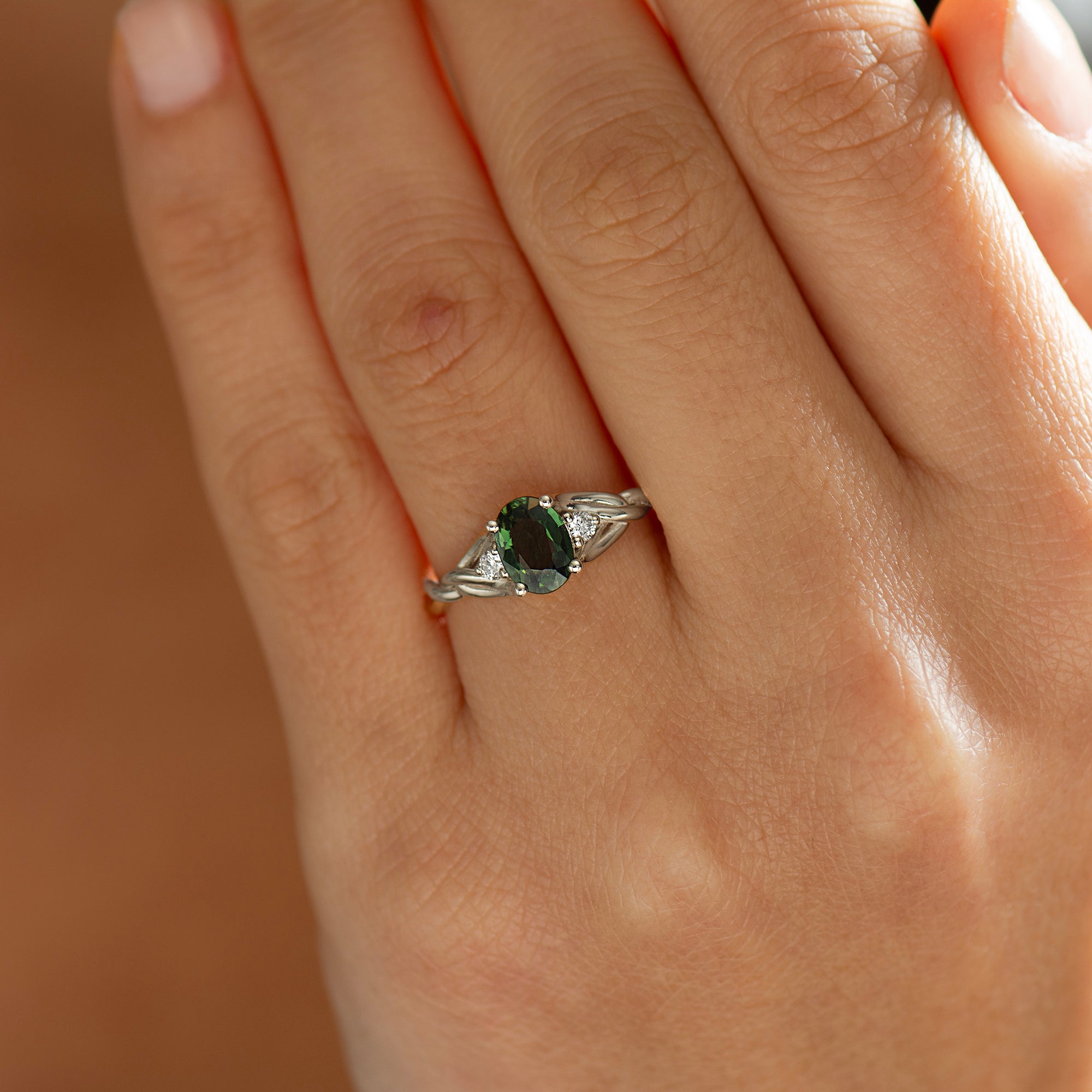 Celtic Three Stone Sapphire Ring