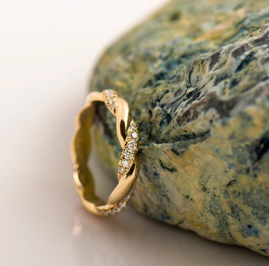 4 MM Braided Diamonds Ring