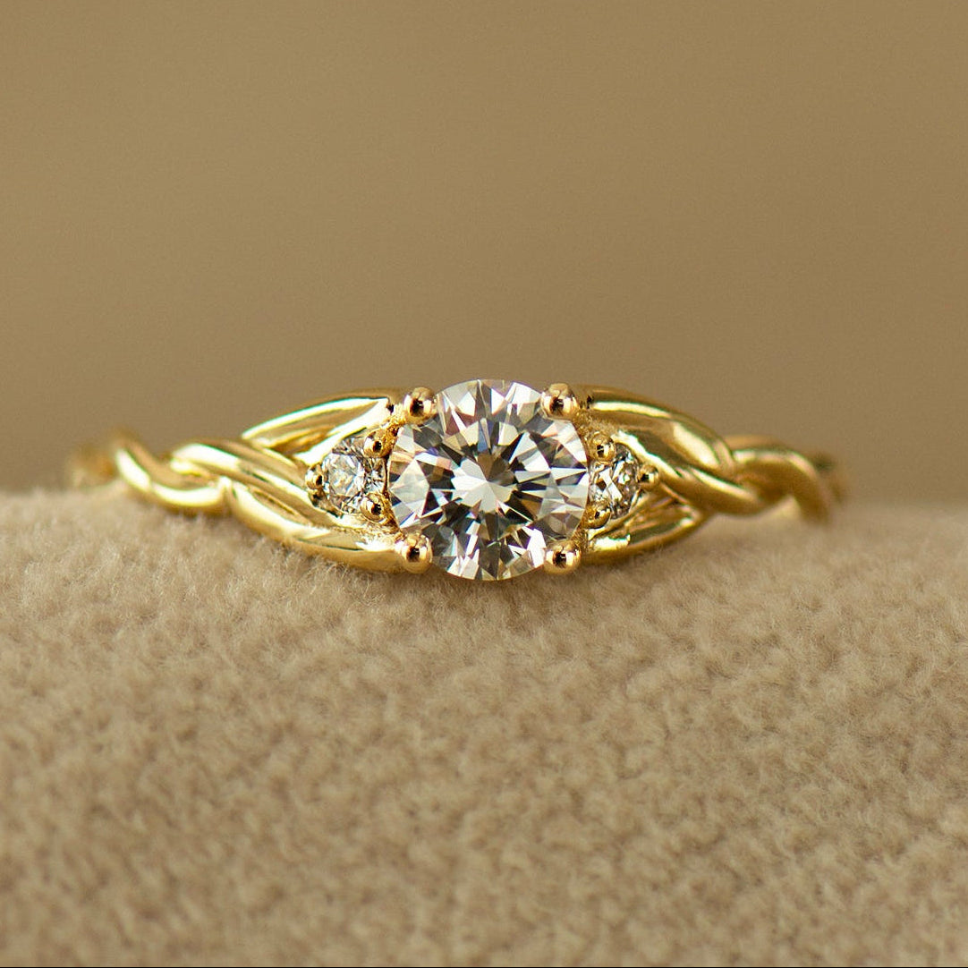 Three Stone Celtic Engagement Ring