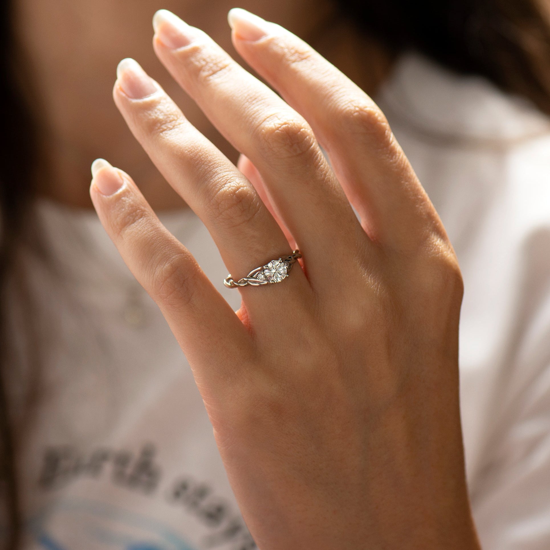 Three Stone Celtic Engagement Ring
