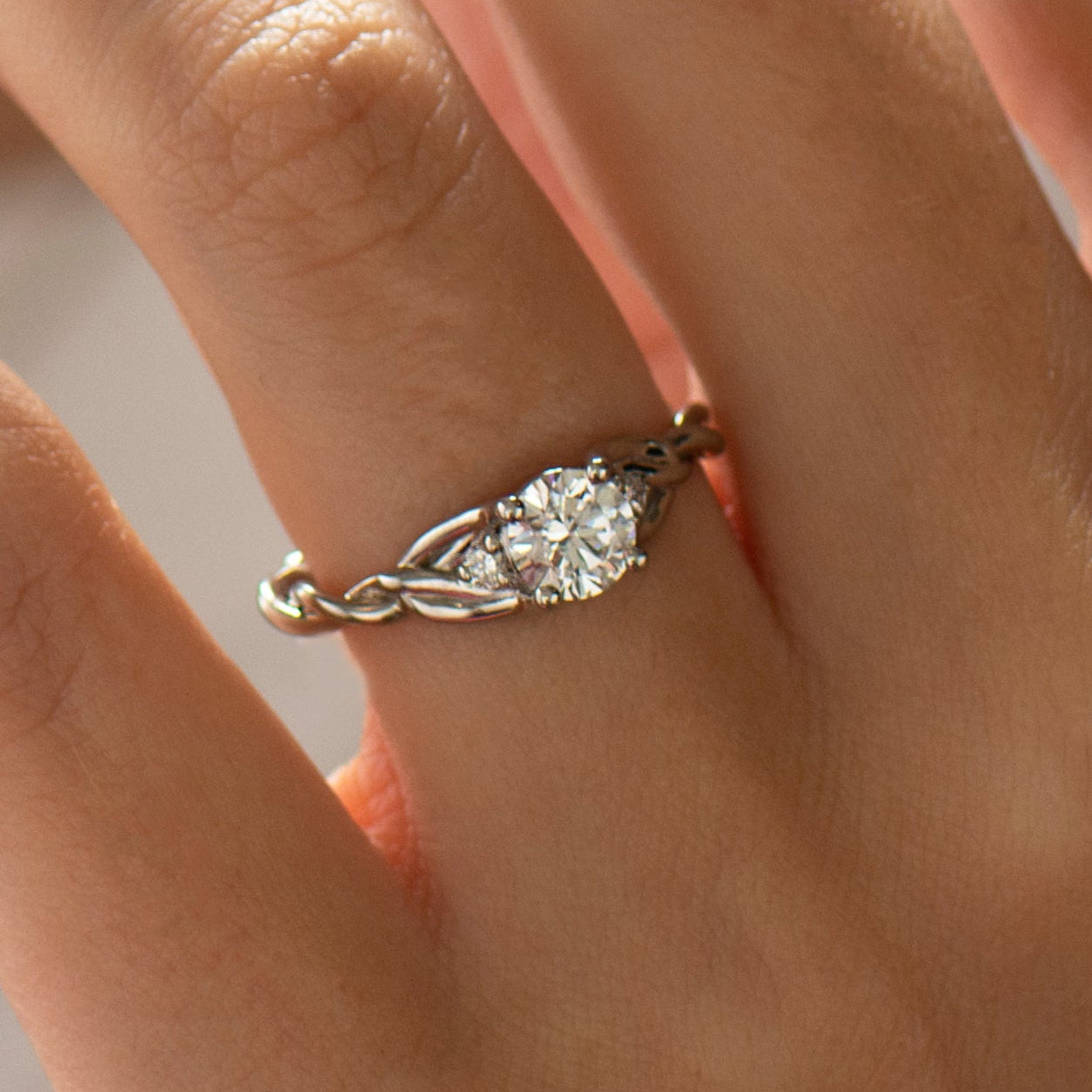 Three Stone Celtic Engagement Ring