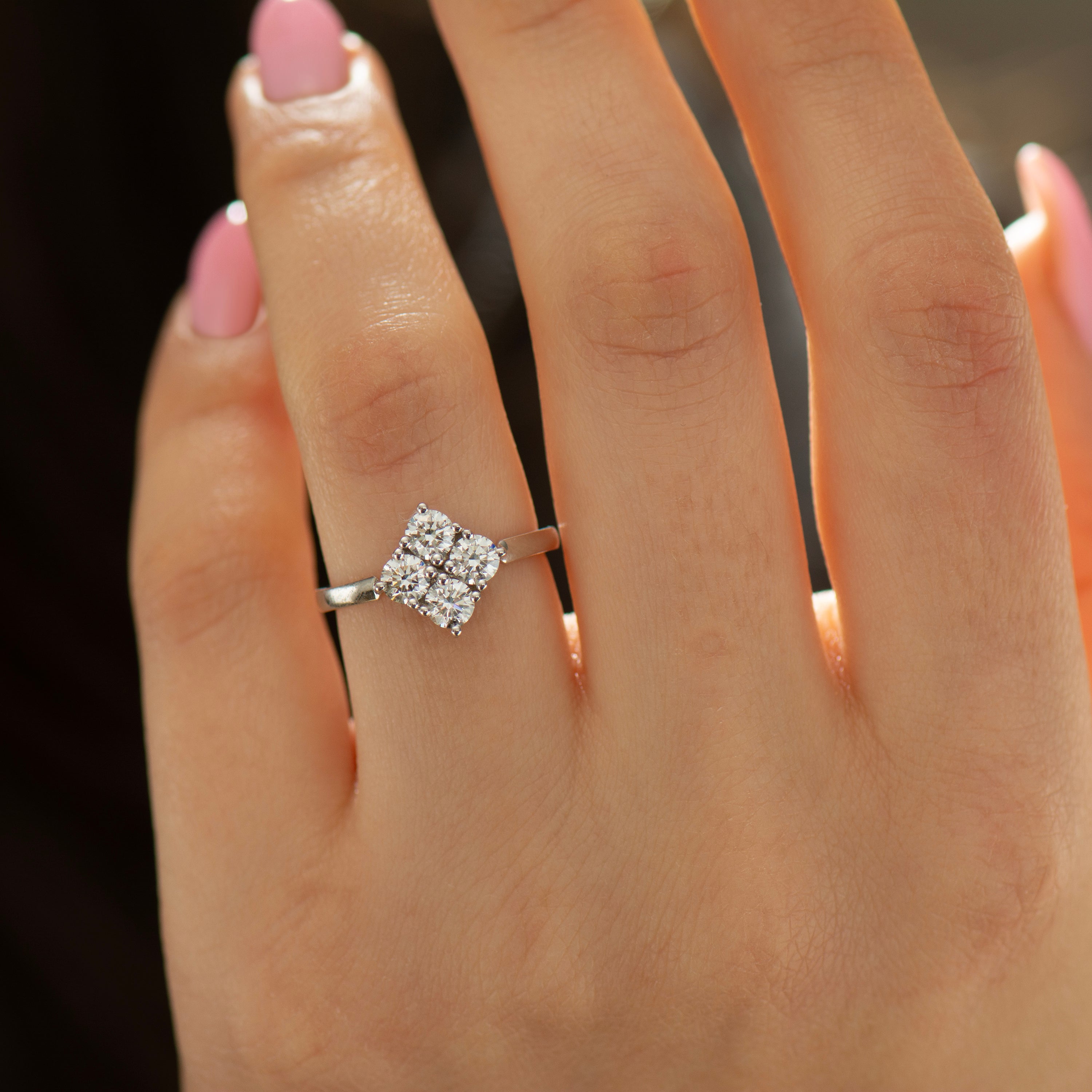 Diamond Cluster Engagement Ring