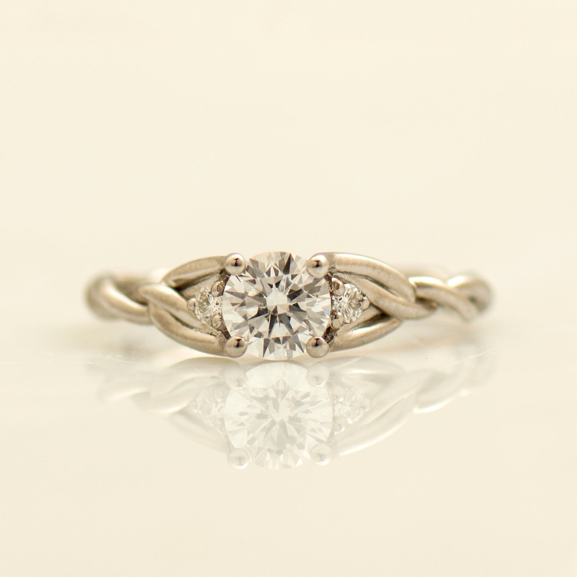 Three Stone Celtic Engagement Ring