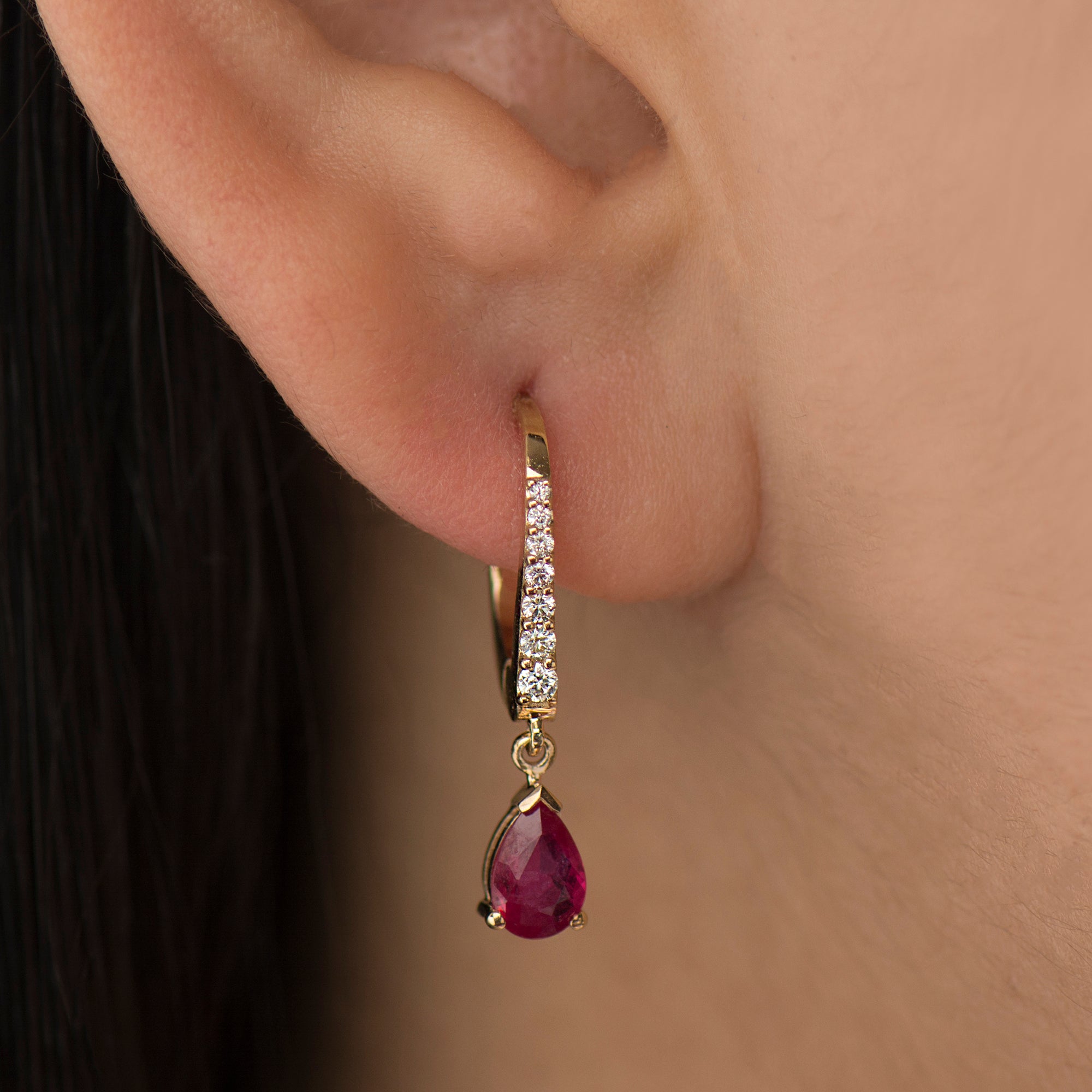 Teardrop Ruby Earrings