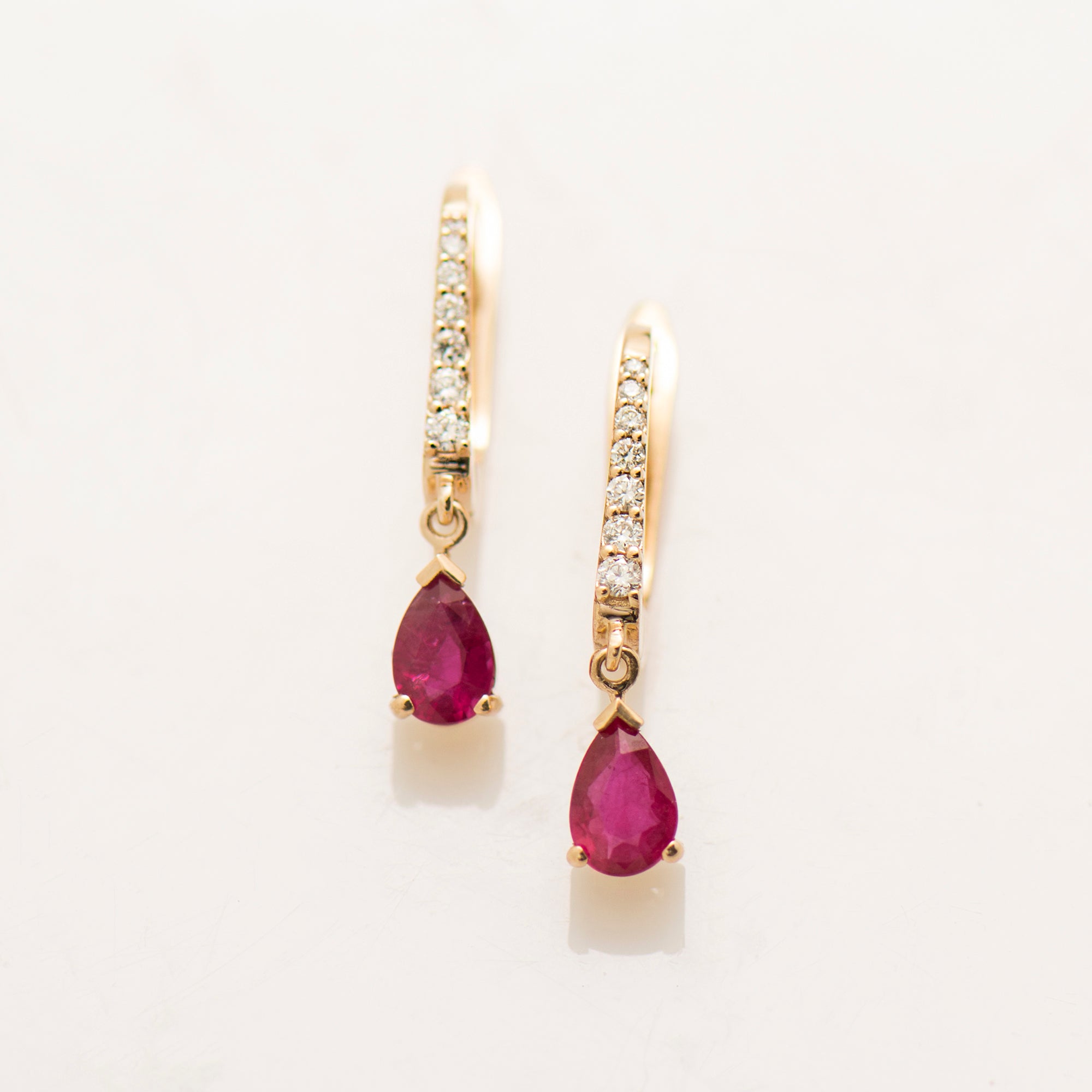 Teardrop Ruby Earrings