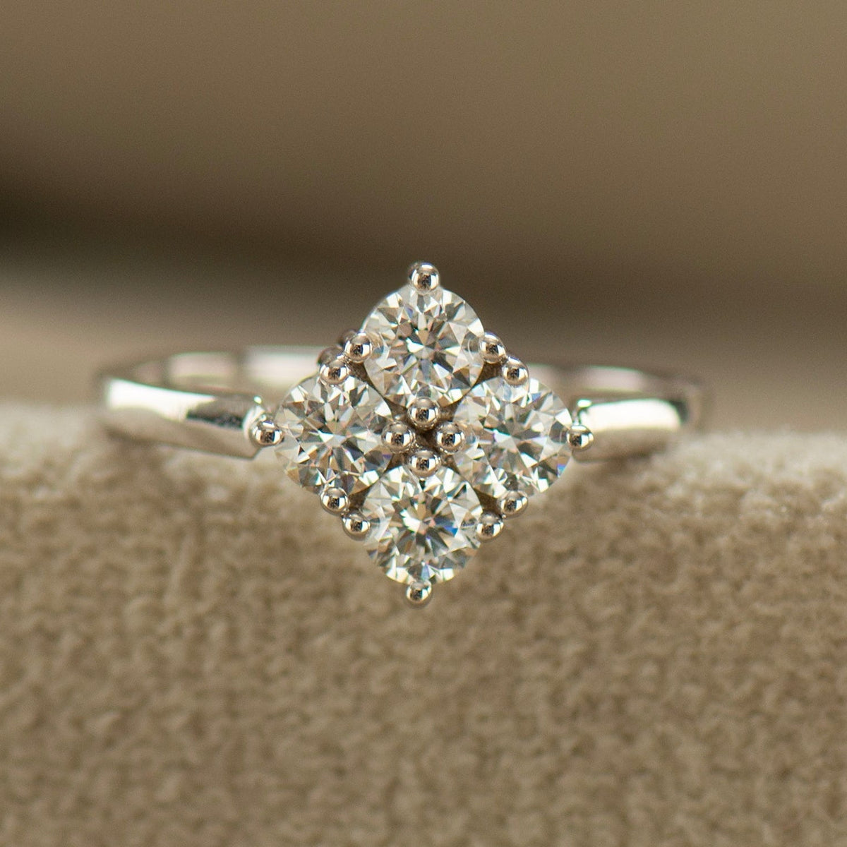 Diamond Cluster Engagement Ring