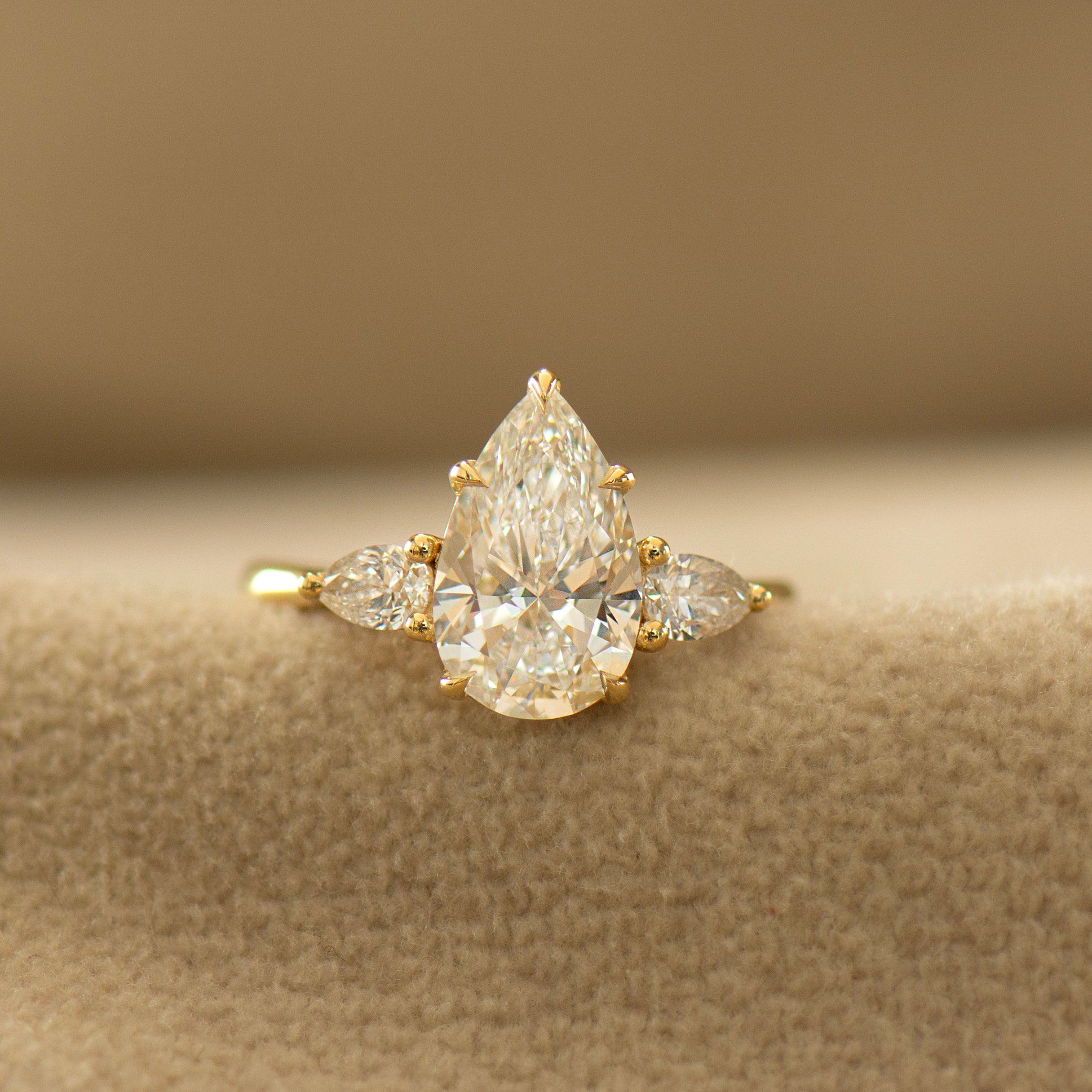 Three Stone Pear Ring